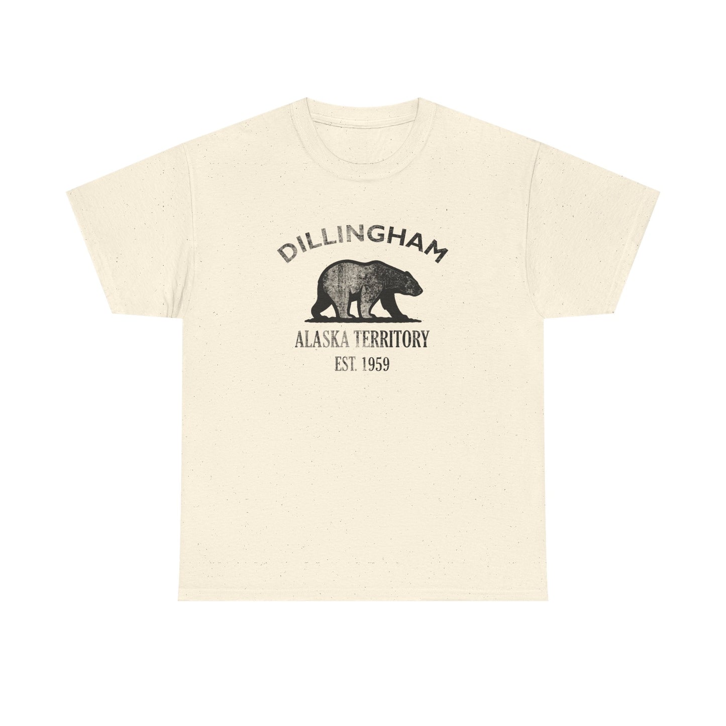 Dillingham Alaska Vintage Retro Unisex Heavy Cotton Tee - Black Logo
