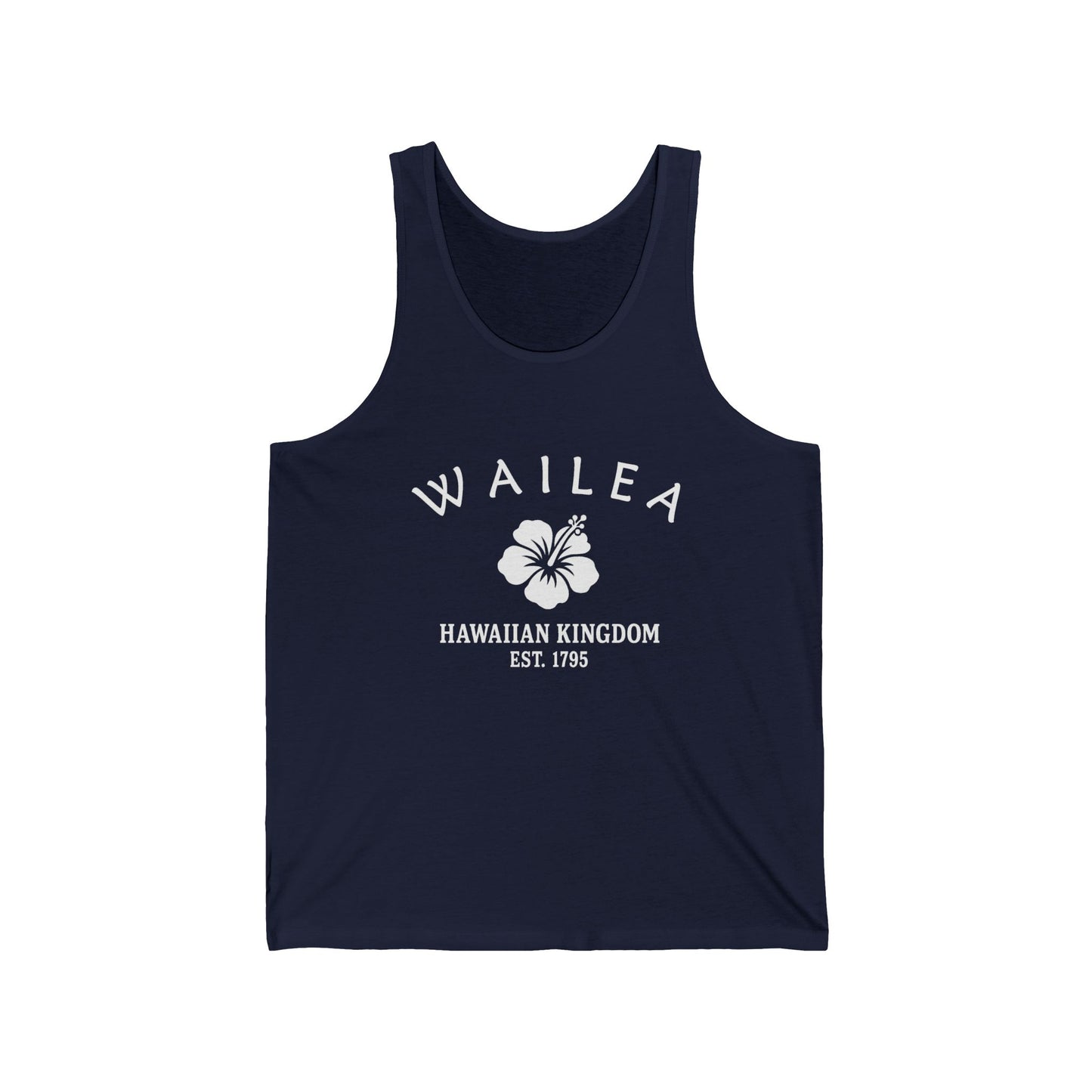 Wailea Hawaii Unisex Cotton Jersey Tank Top - White Logo