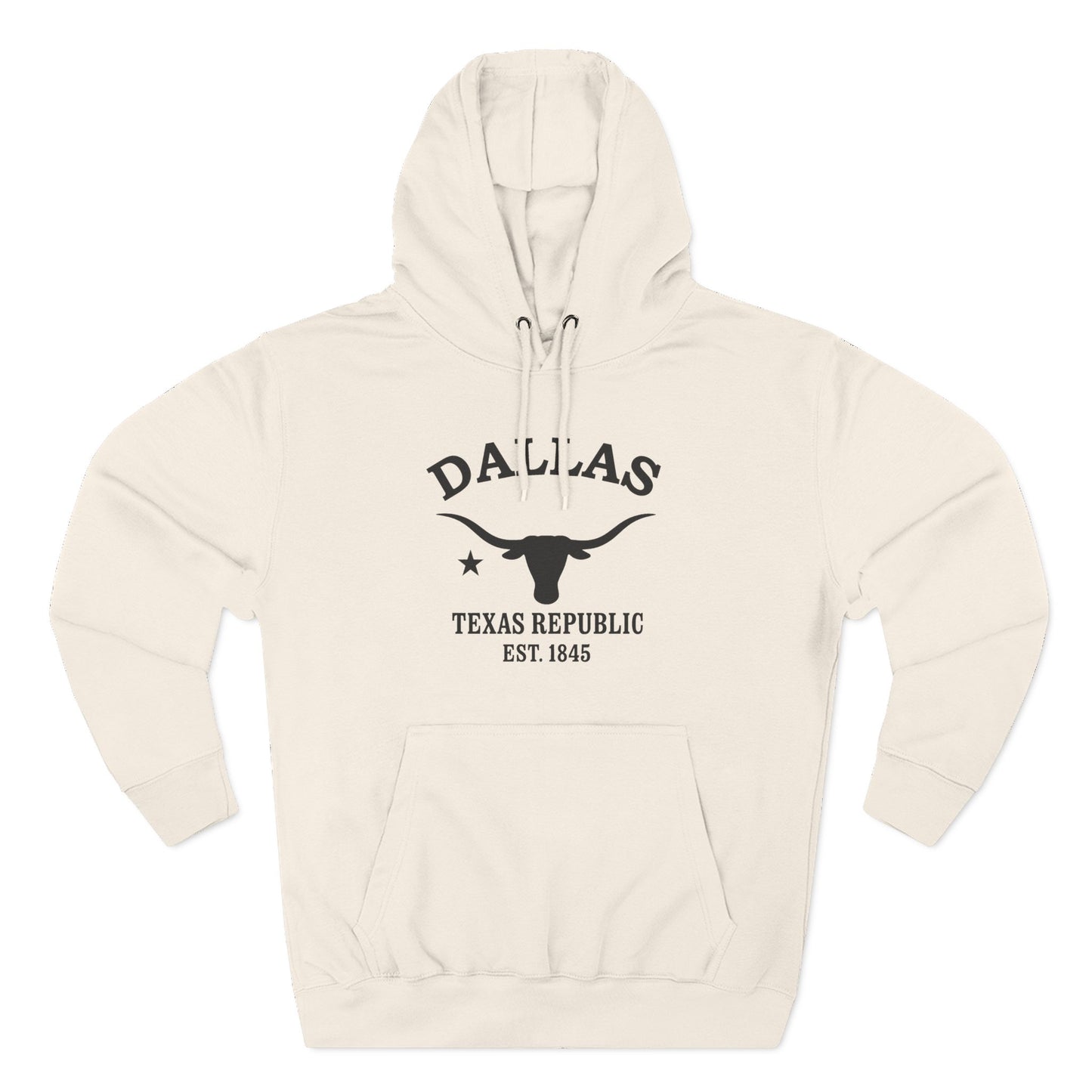 Dallas Texas Vintage Retro Unisex Heavy Cotton Hoodie - Black Logo