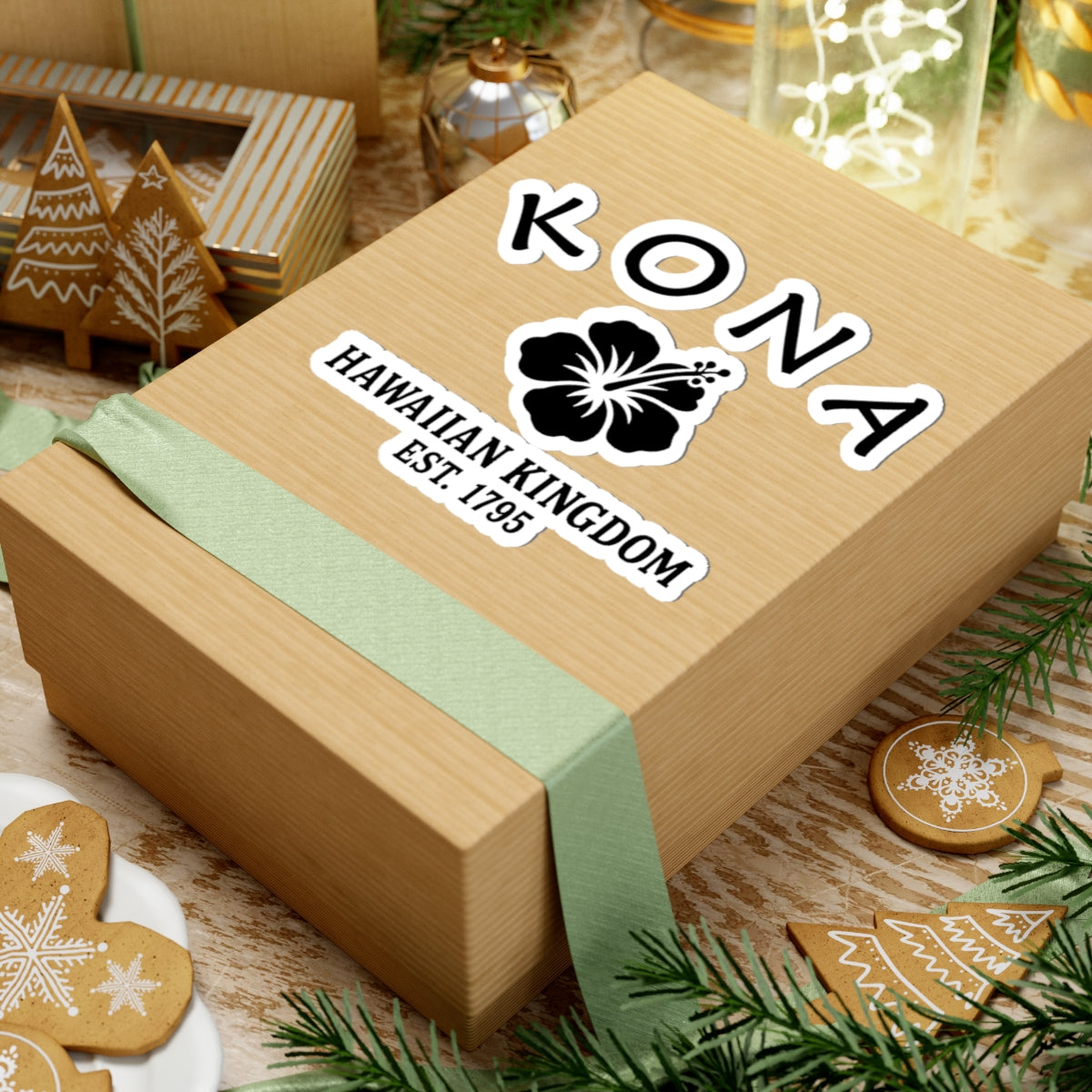 Kona Hawaii Vintage Retro Vinyl Sticker - Black Logo