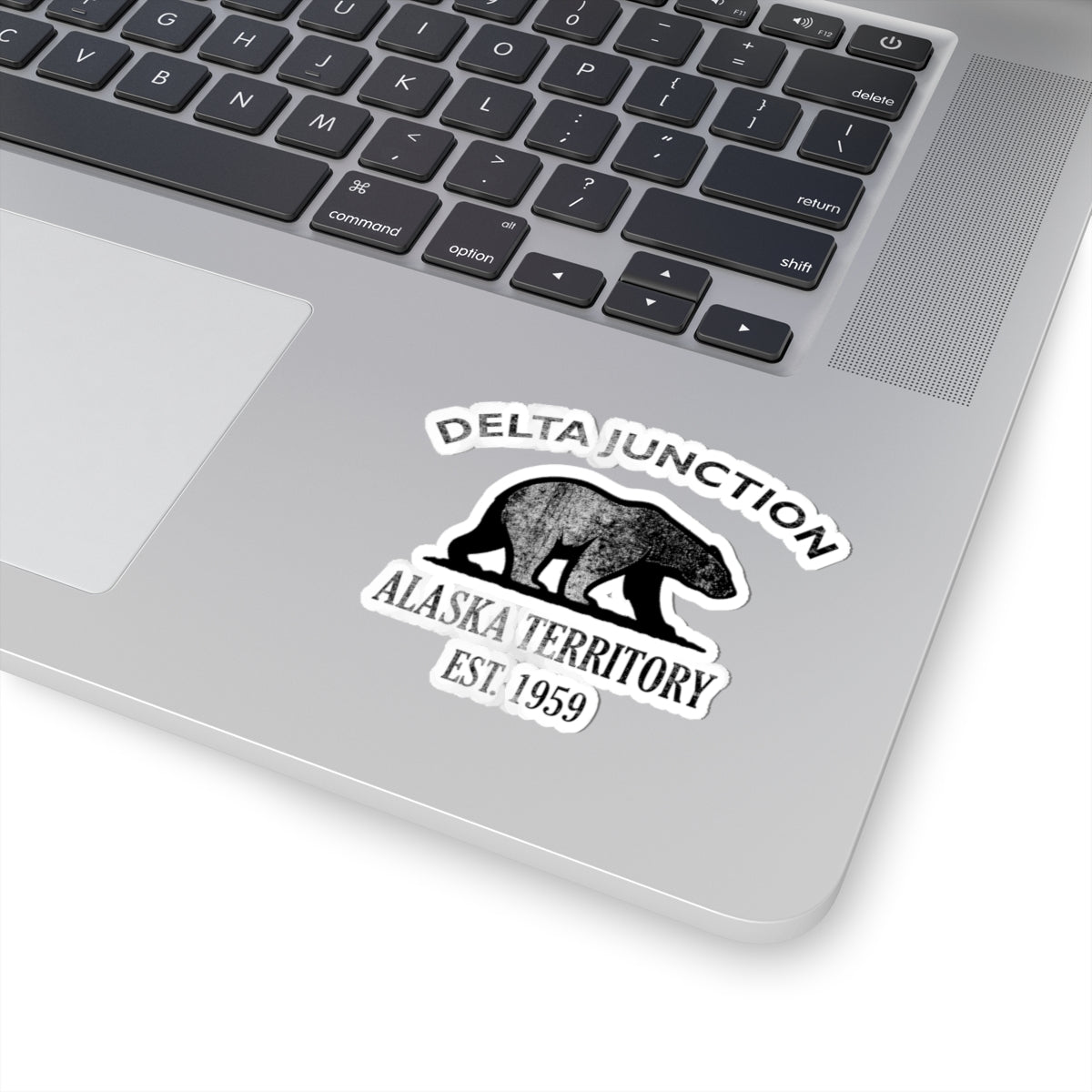 Delta Junction Alaska Vintage Retro Vinyl Sticker - Black Logo