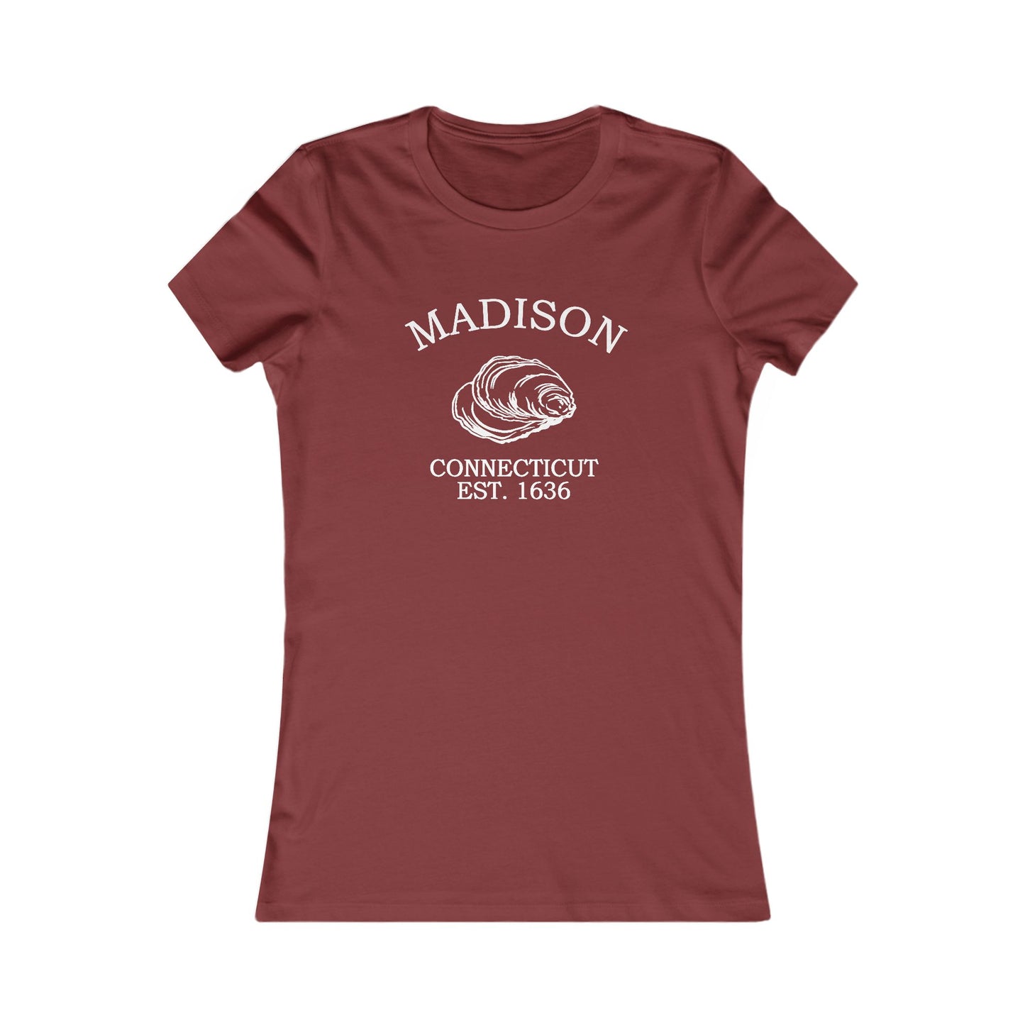 Madison Connecticut Vintage Retro Womens Fitted Ringspun Cotton Tee - White Logo