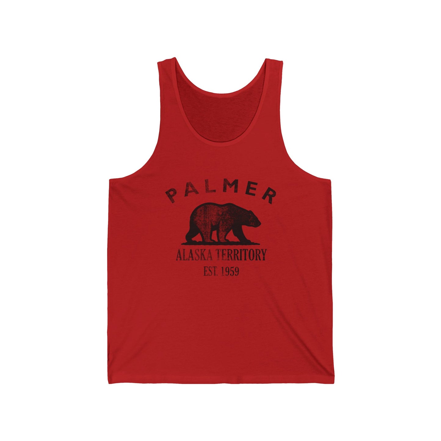 Palmer Alaska Unisex Cotton Jersey Tank Top - Black Logo