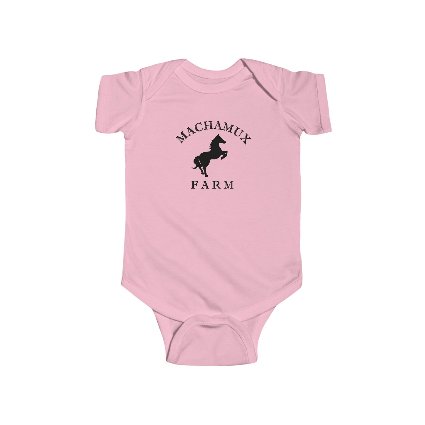 Machamux Farm Cotton Jersey Baby Bodysuit - Black Logo