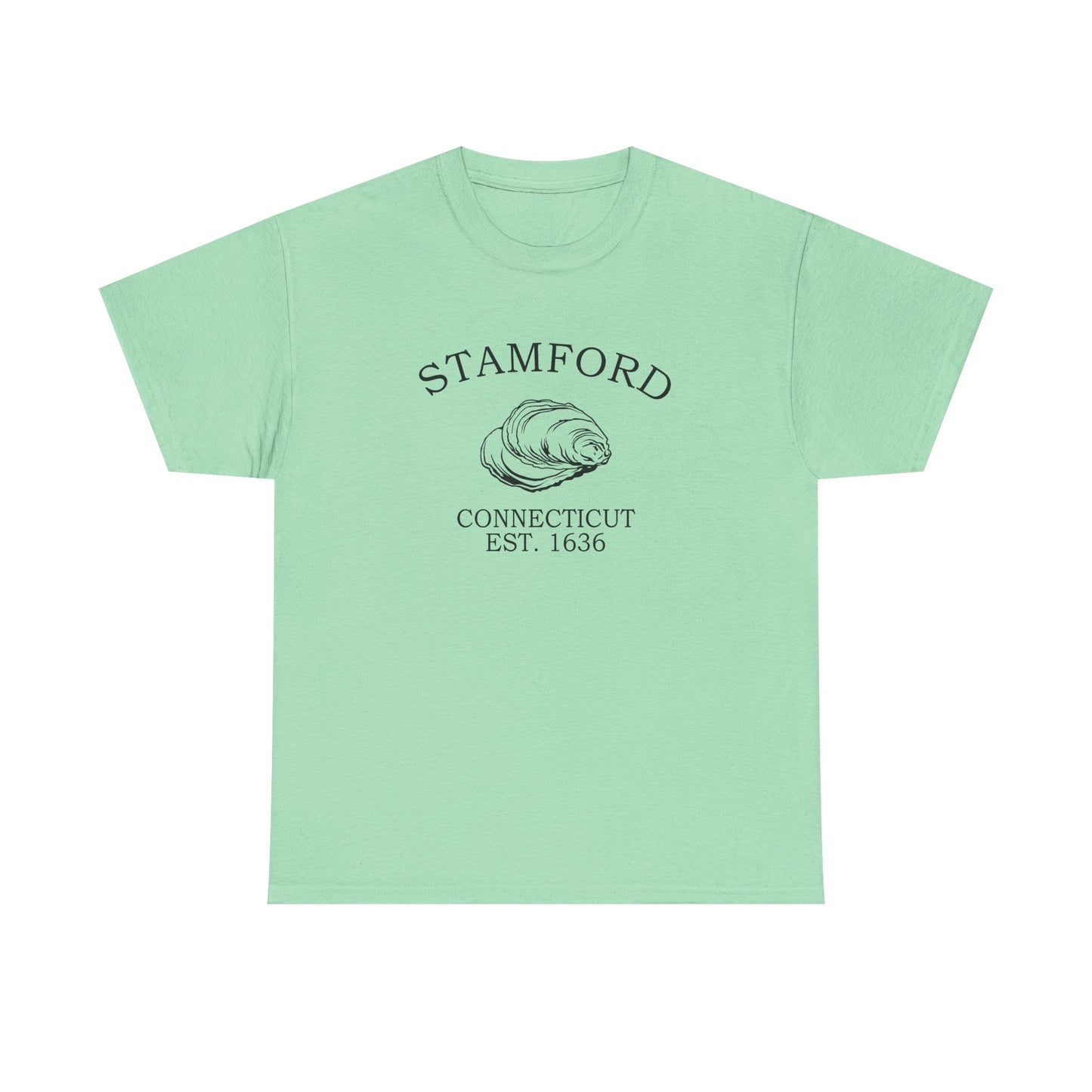 Stamford Connecticut Vintage Retro Unisex Heavy Cotton Tee - Black Logo