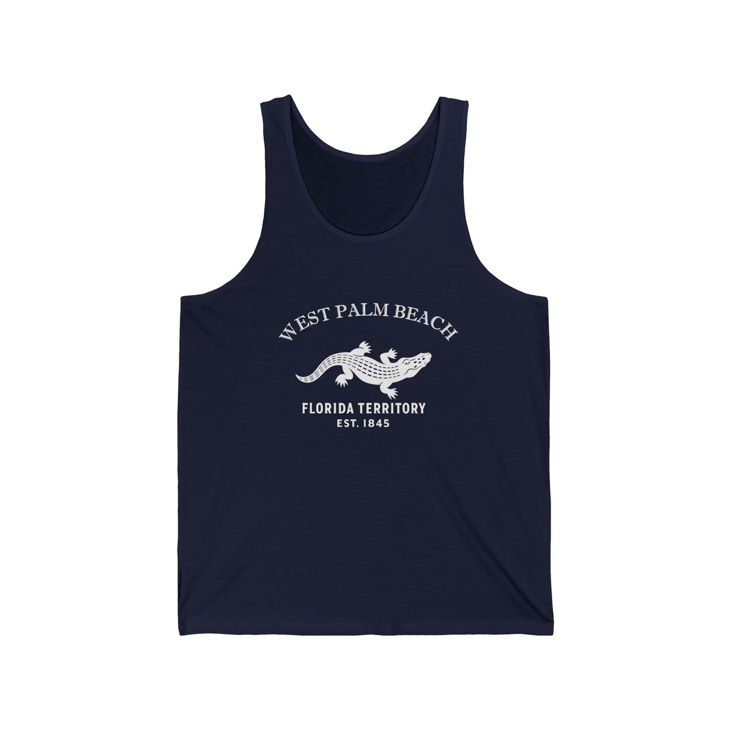 West Palm Beach Florida Vintage Retro Unisex Cotton Jersey Tank Top - White Logo