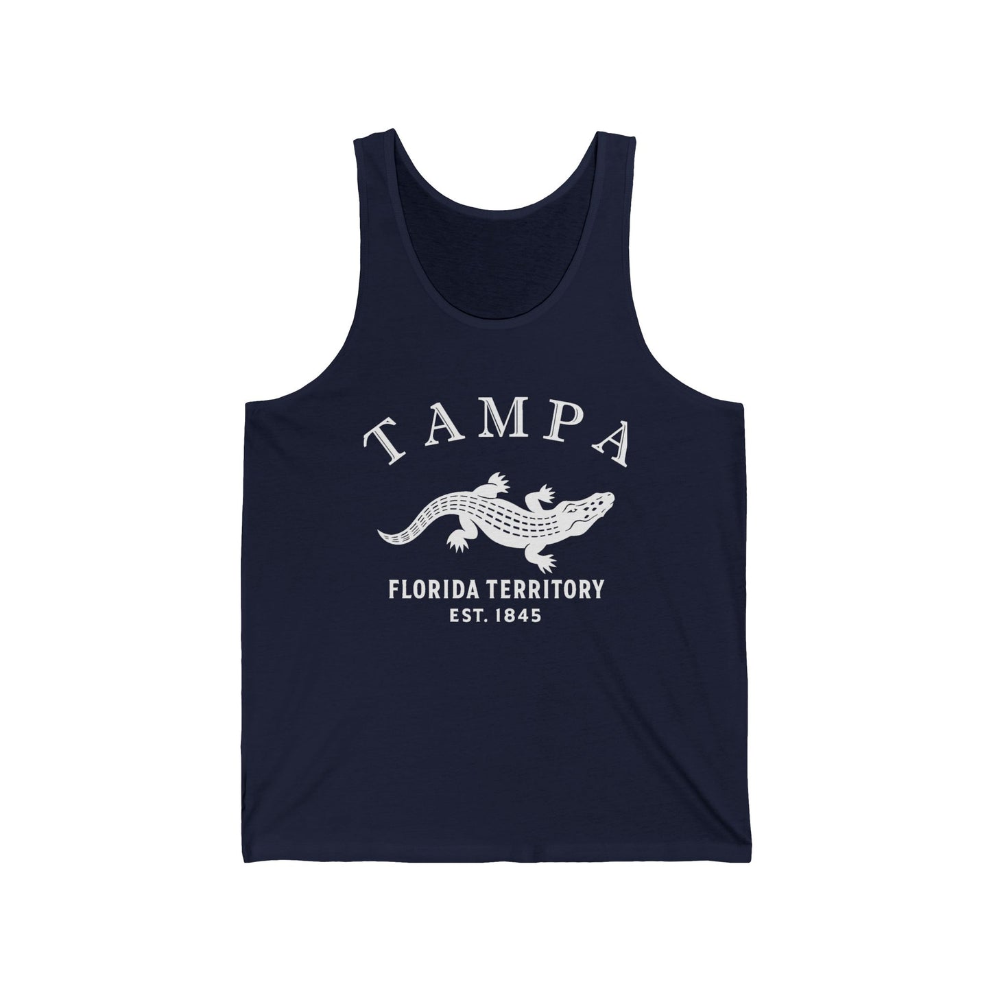 Tampa Florida Unisex Cotton Jersey Tank Top - White Logo
