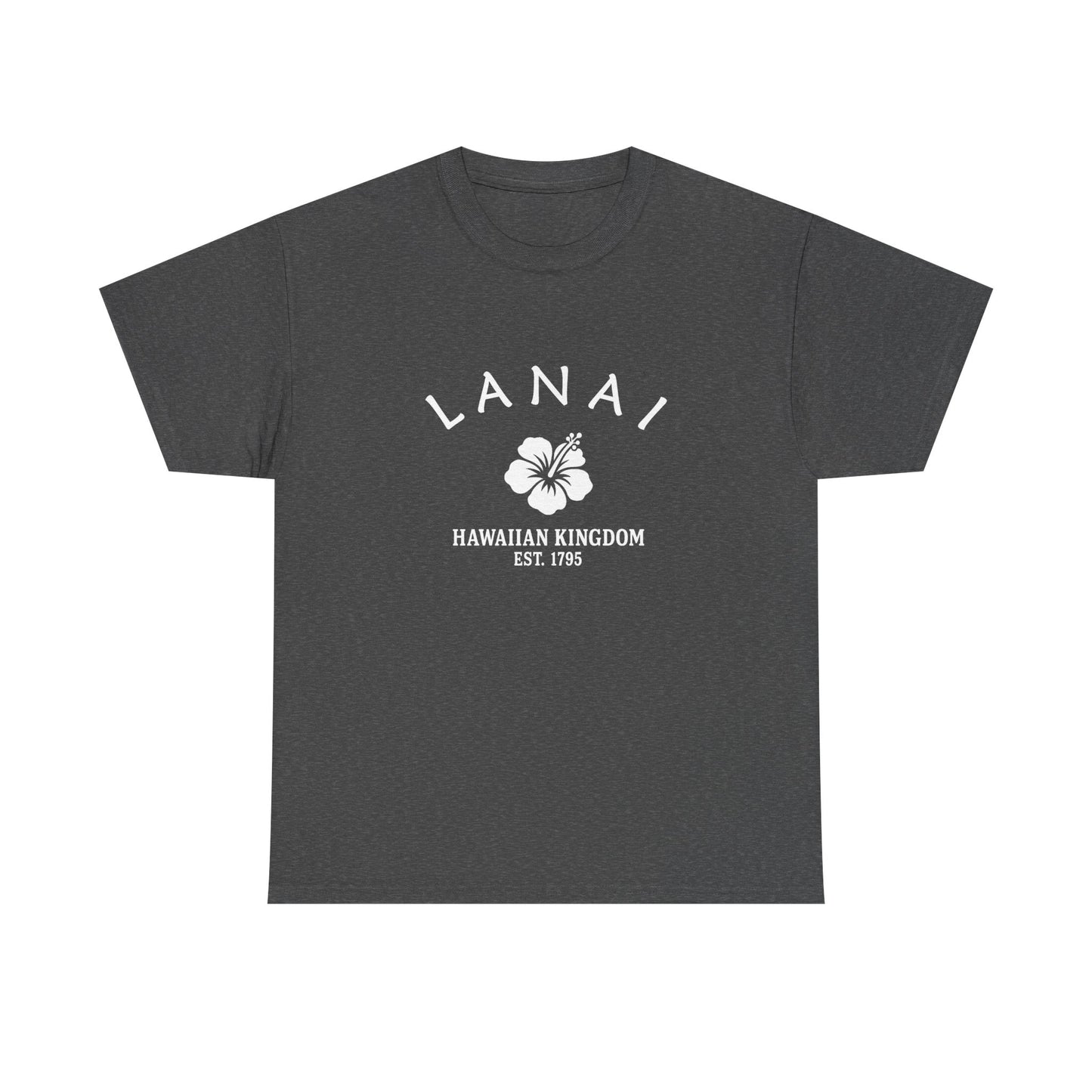 Lanai Hawaii Vintage Retro Unisex Heavy Cotton Tee - White Logo