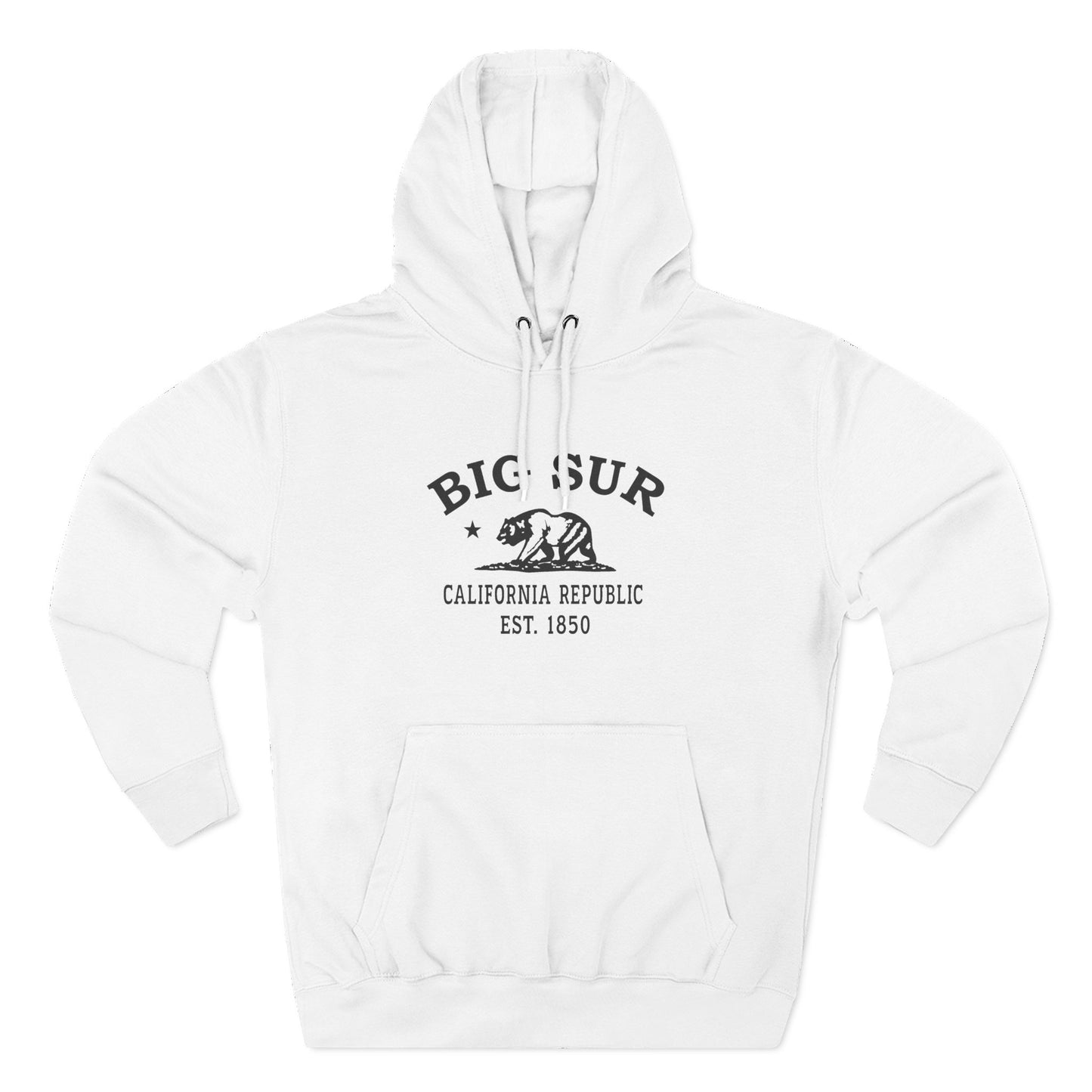 Big Sur California Vintage Retro Unisex Heavy Cotton Hoodie - Black Logo
