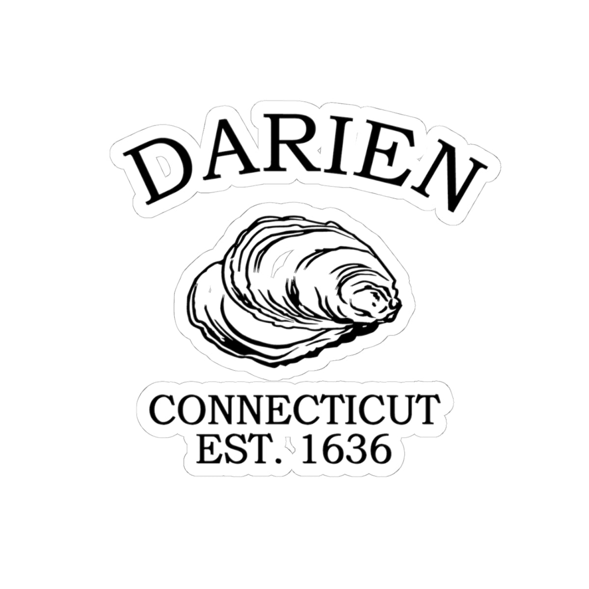 Darien Connecticut Vintage Retro Vinyl Sticker - Black Logo