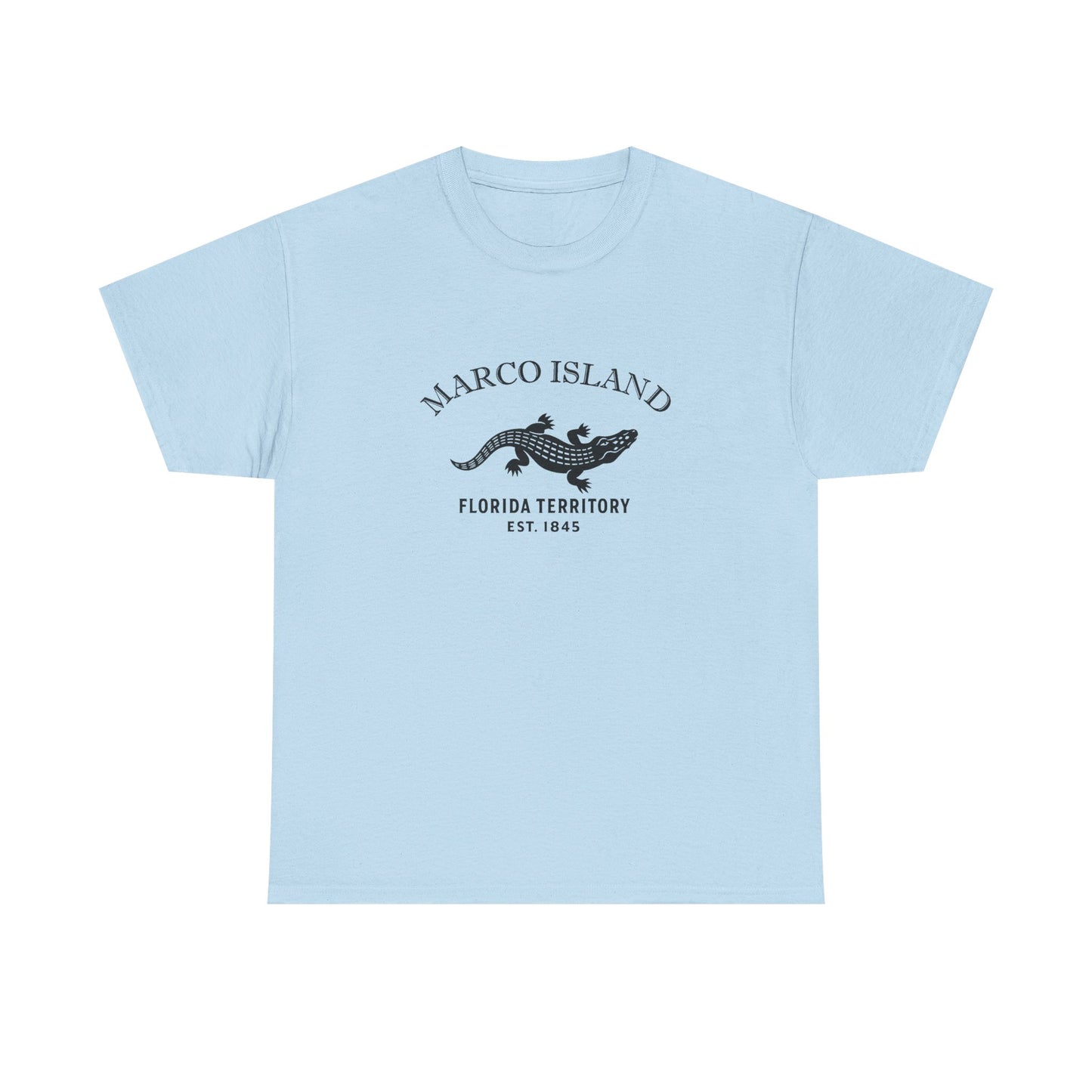 Marco Island Florida Vintage Retro Unisex Heavy Cotton Tee - Black Logo