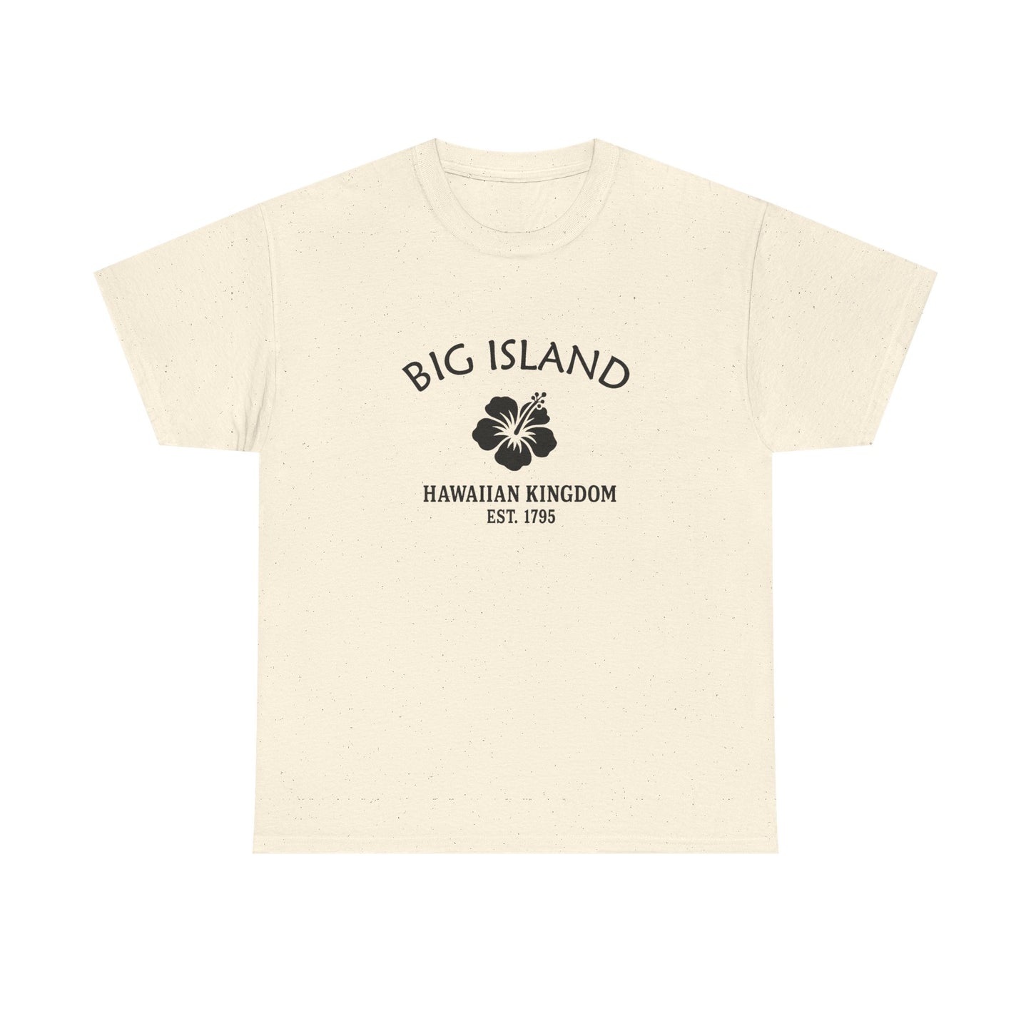 Big Island Hawaii Vintage Retro Unisex Heavy Cotton Tee - Black Logo