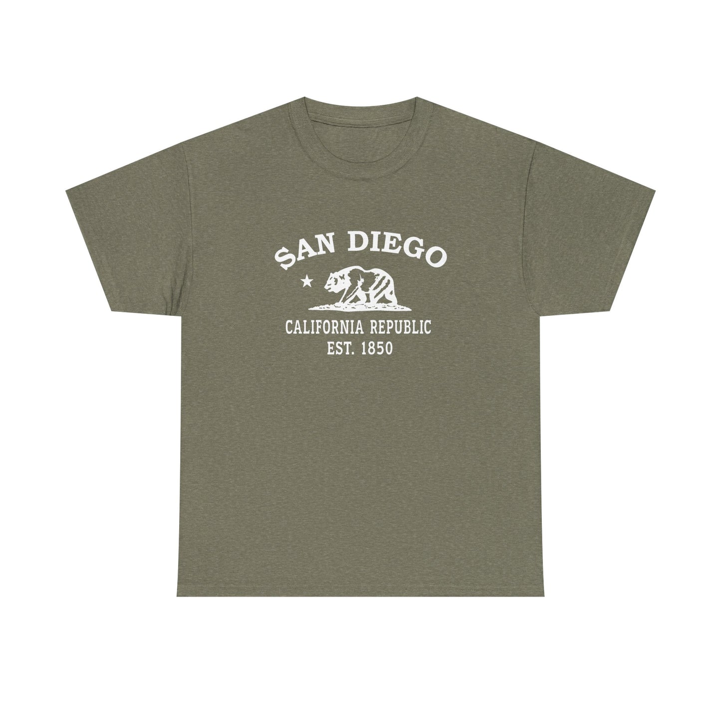 San Diego California Vintage Retro Unisex Heavy Cotton Tee - White Logo