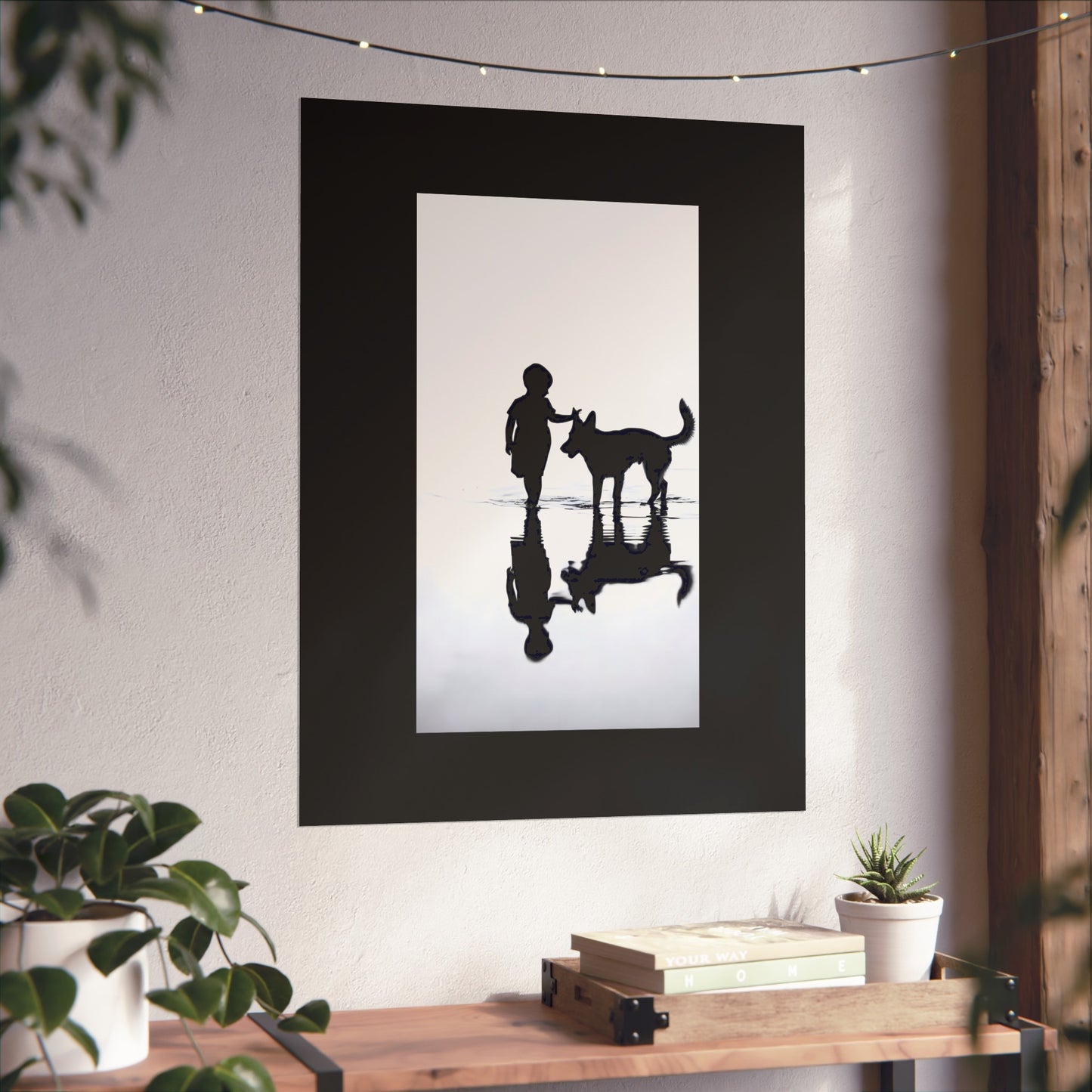 Boy and Hound Portrait - Tide & Light Series Giclée Unframed Poster