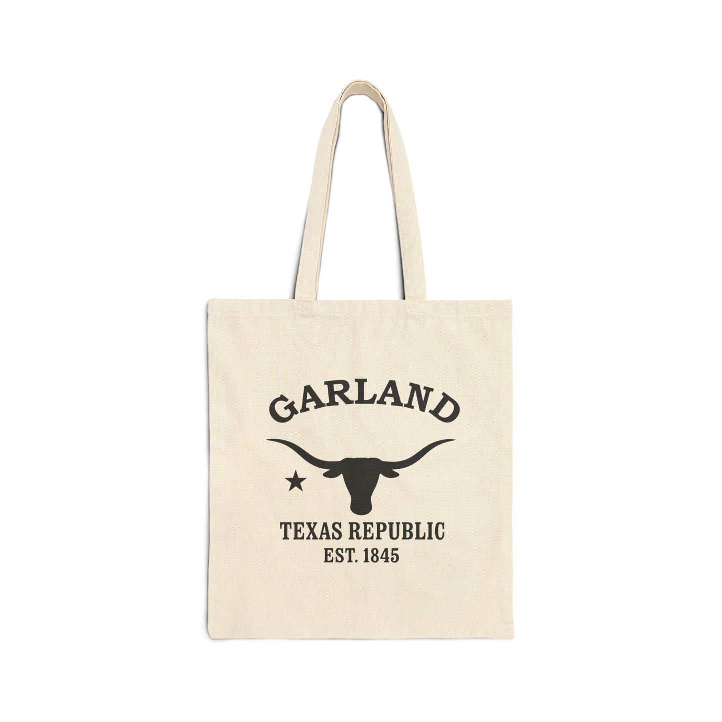 Garland Texas Vintage Retro Cotton Canvas Tote Bag - Black Logo