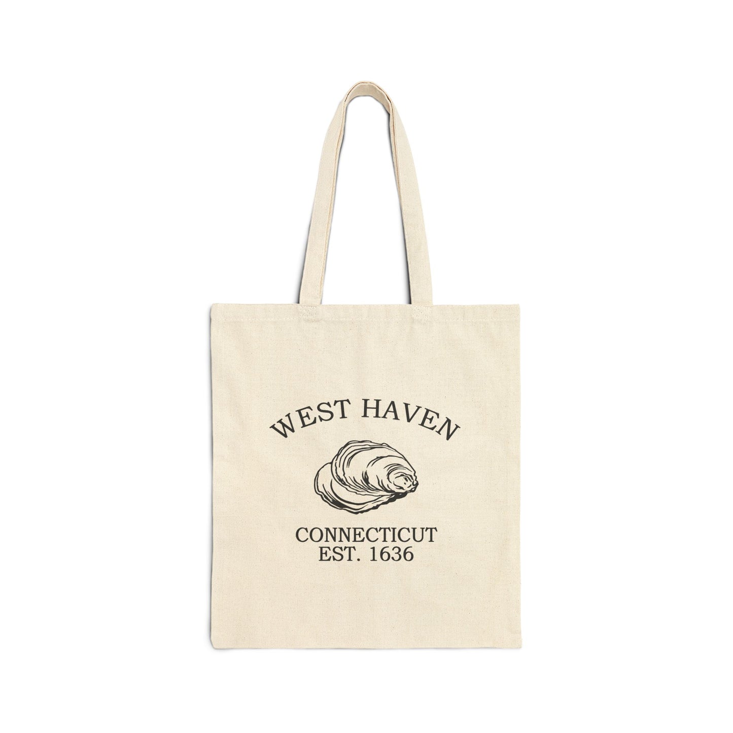 West Haven Connecticut Vintage Retro Cotton Canvas Tote Bag - Black Logo