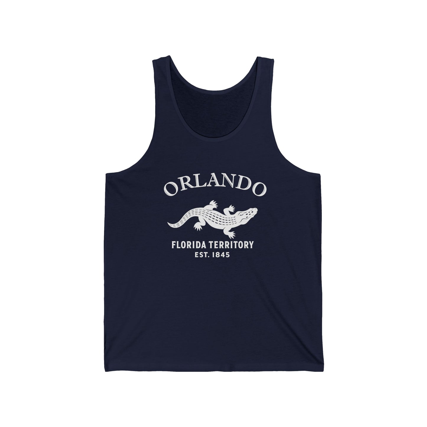 Orlando Florida Vintage Retro Unisex Cotton Jersey Tank Top - White Logo