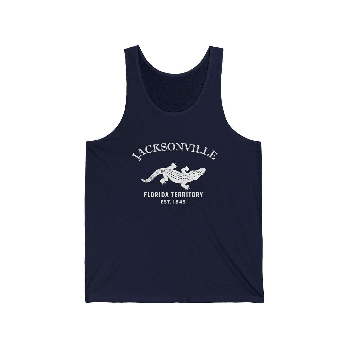 Jacksonville Florida Vintage Retro Unisex Cotton Jersey Tank Top - White Logo