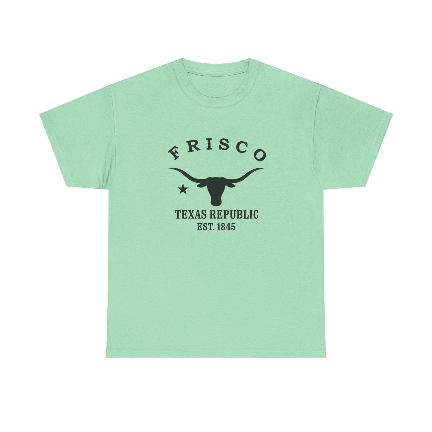 Frisco Texas Vintage Retro Unisex Heavy Cotton Tee - Black Logo