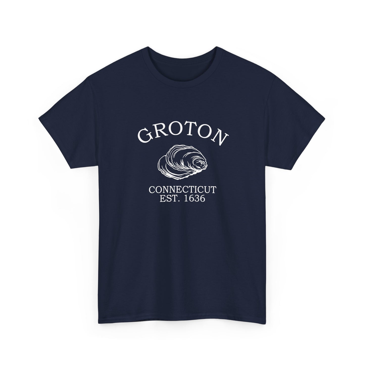 Groton Connecticut Vintage Retro Unisex Heavy Cotton Tee - White Logo