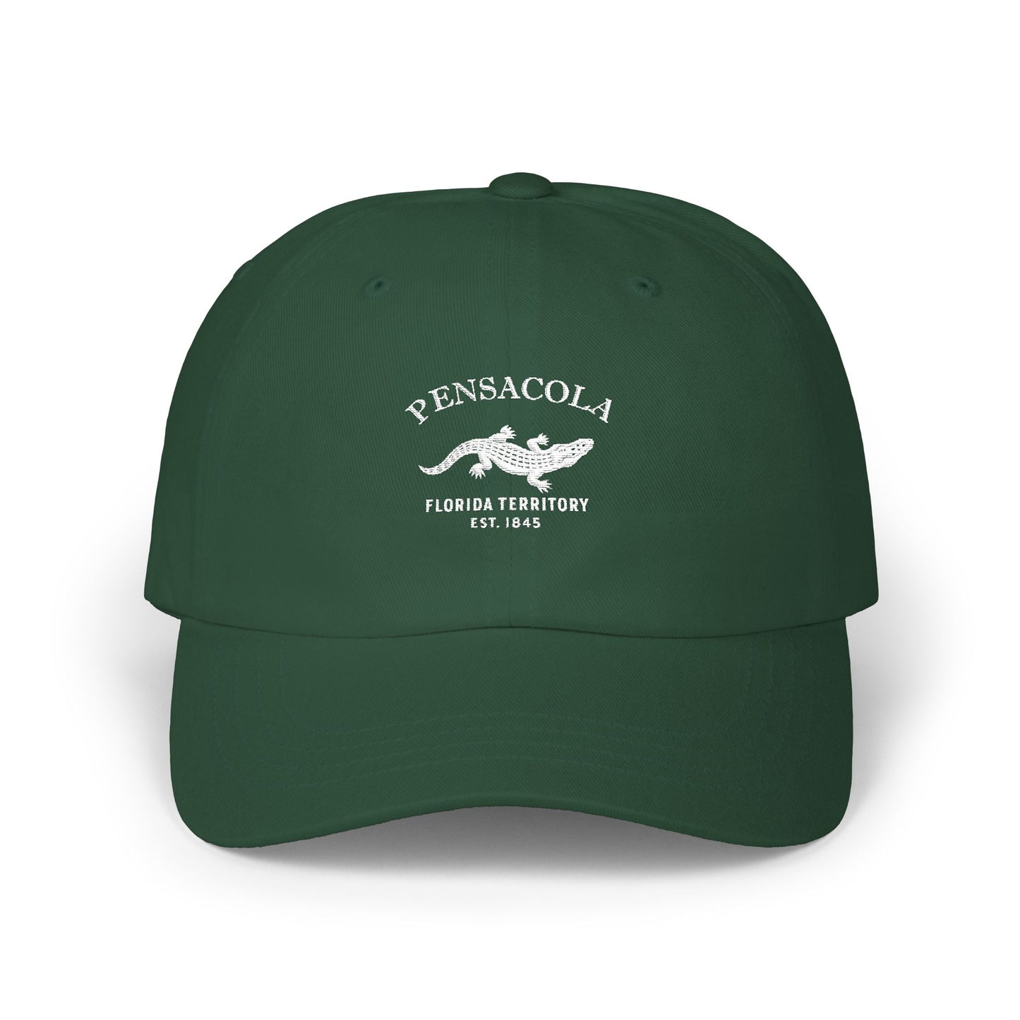 Pensacola Florida Vintage Retro Embroidered Cotton Cap - White Logo