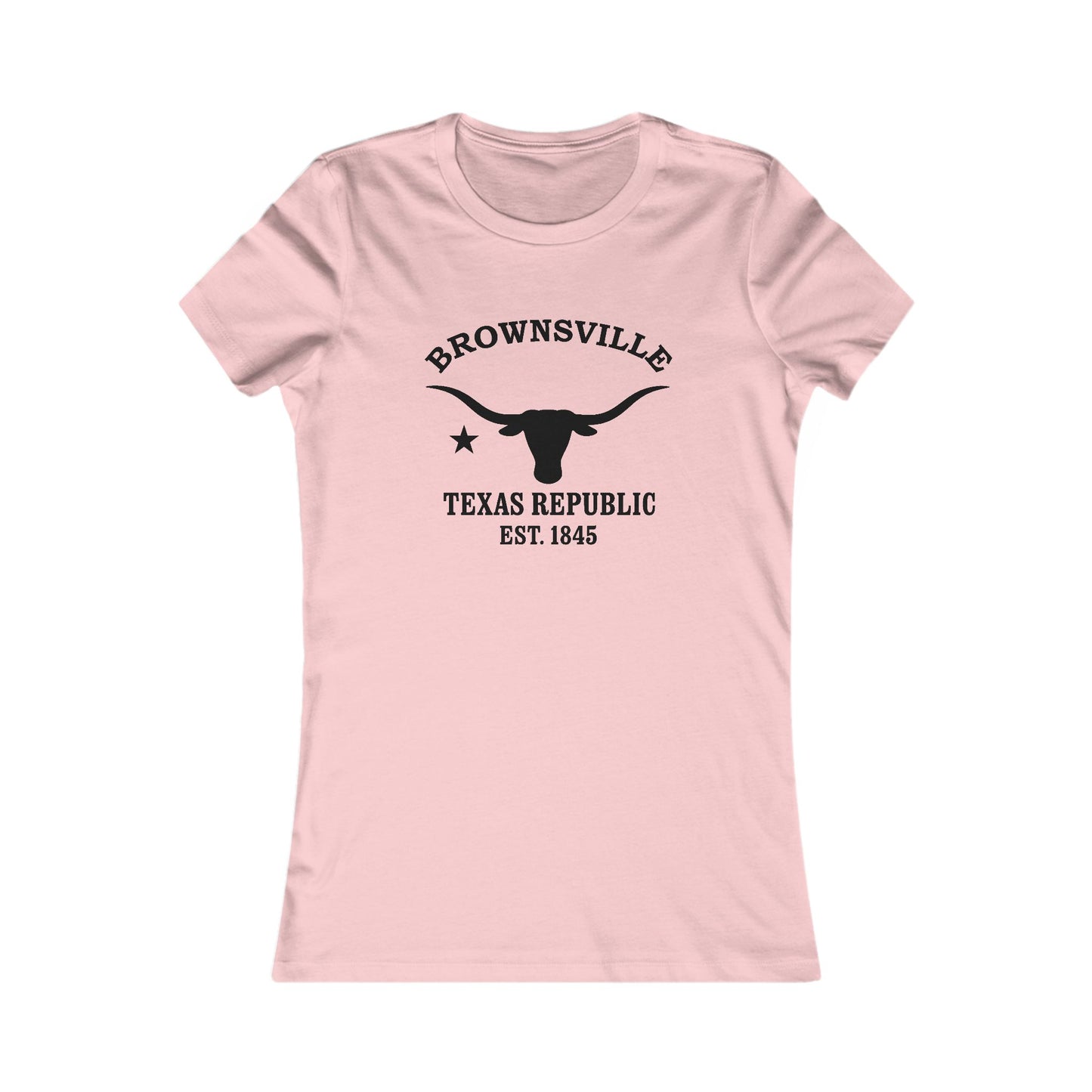 Brownsville Texas Vintage Retro Womens Fitted Ringspun Cotton Tee - Black Logo