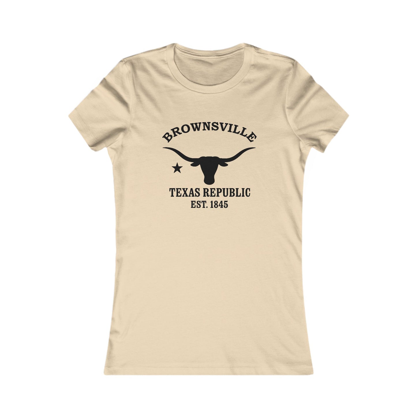 Brownsville Texas Vintage Retro Womens Fitted Ringspun Cotton Tee - Black Logo