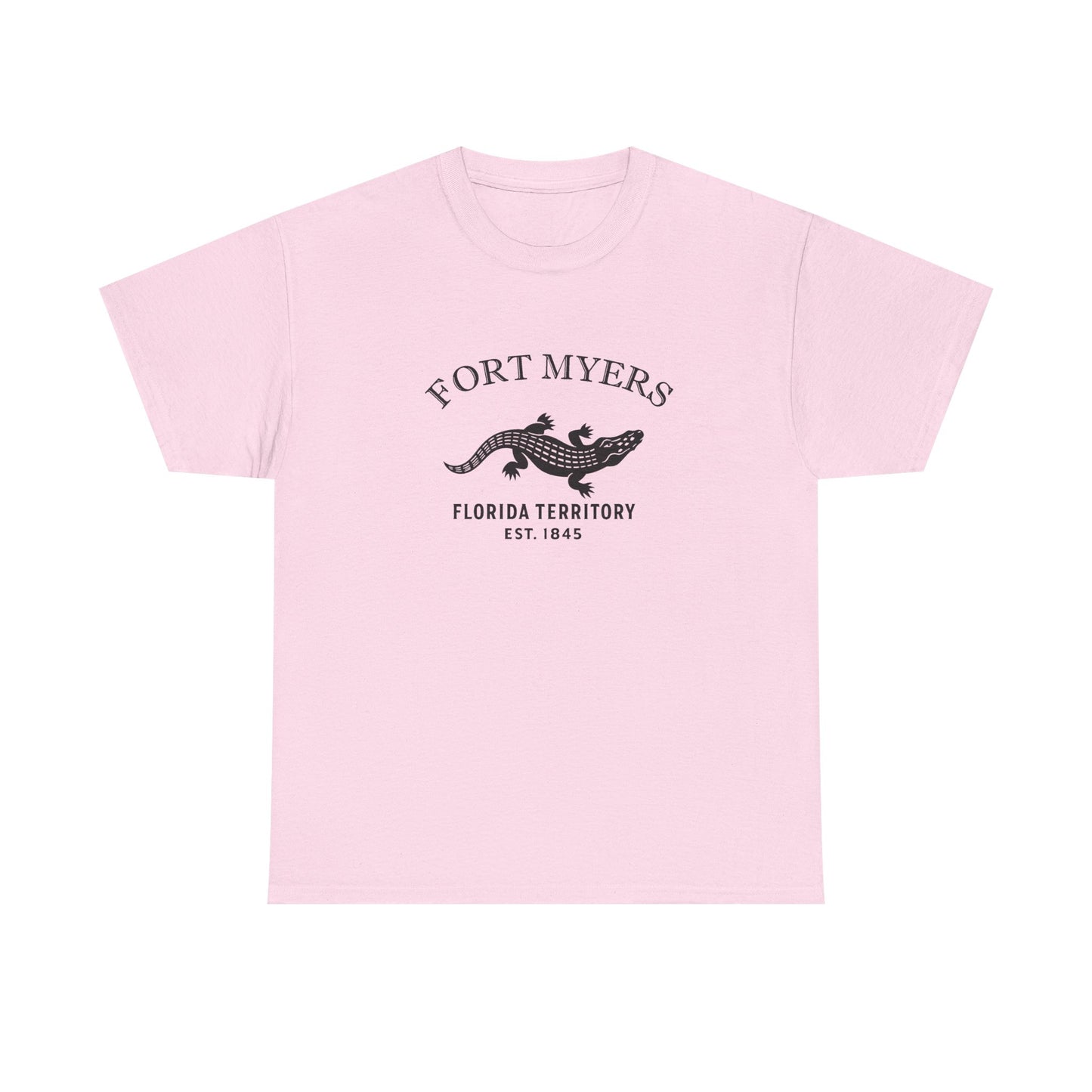 Fort Myers Florida Vintage Retro Unisex Heavy Cotton Tee - Black Logo