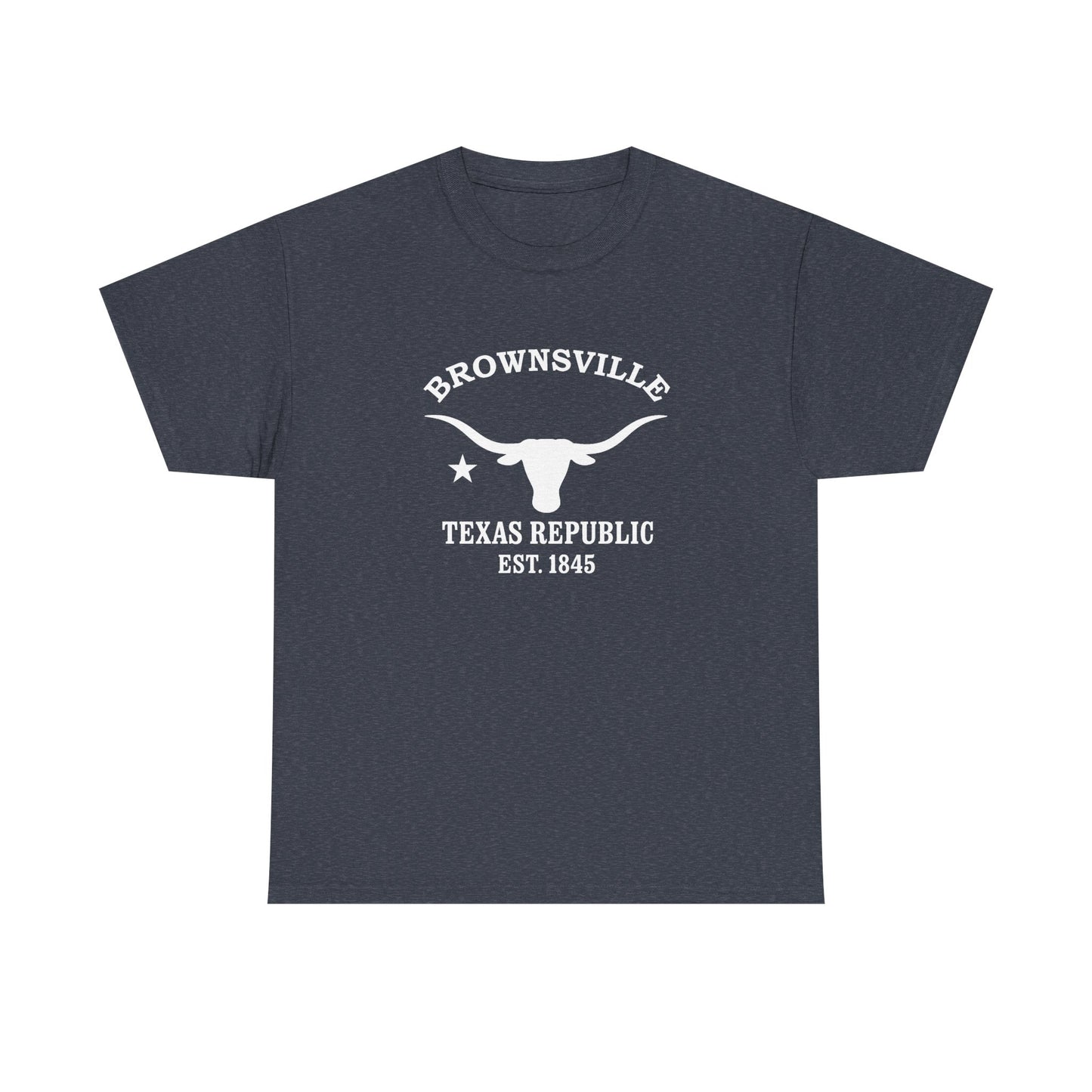 Brownsville Texas Vintage Retro Unisex Heavy Cotton Tee - White Logo