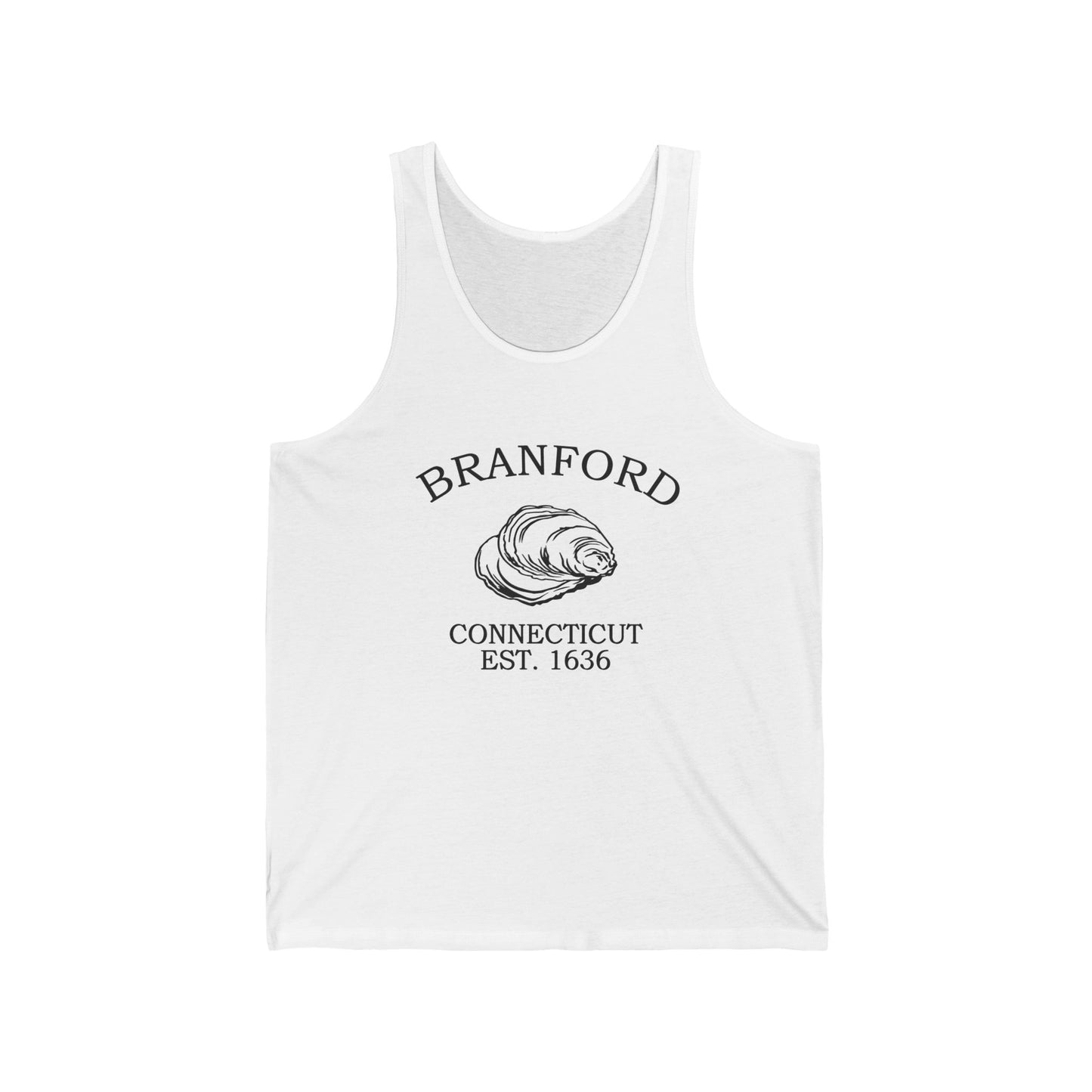 Branford Connecticut Vintage Retro Unisex Cotton Jersey Tank Top - Black Logo