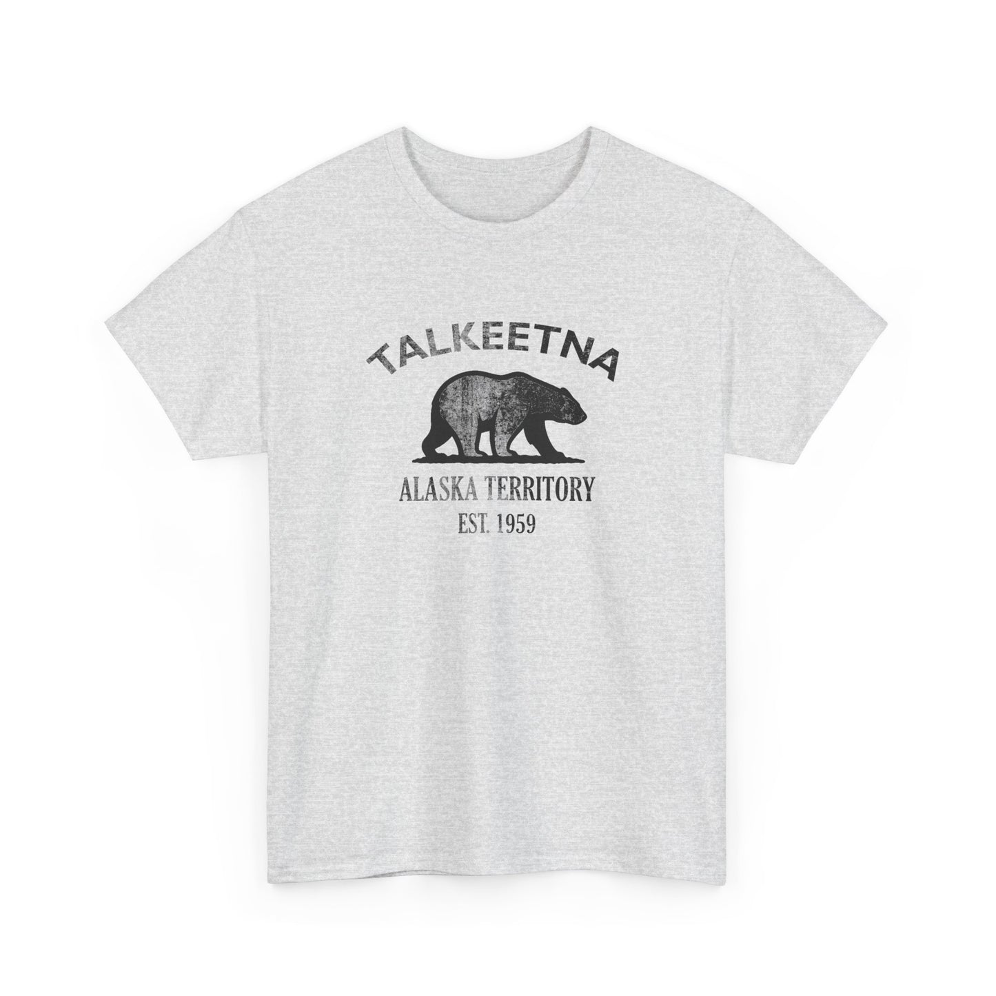 Talkeetna Alaska Vintage Retro Unisex Heavy Cotton Tee - Black Logo