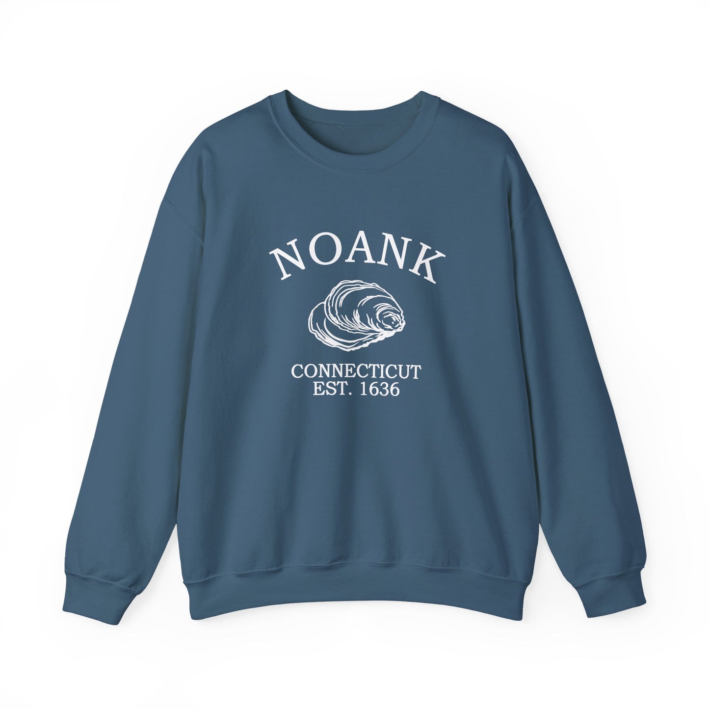 Noank Connecticut Vintage Retro Unisex Heavy Crewneck Sweatshirt - White Logo