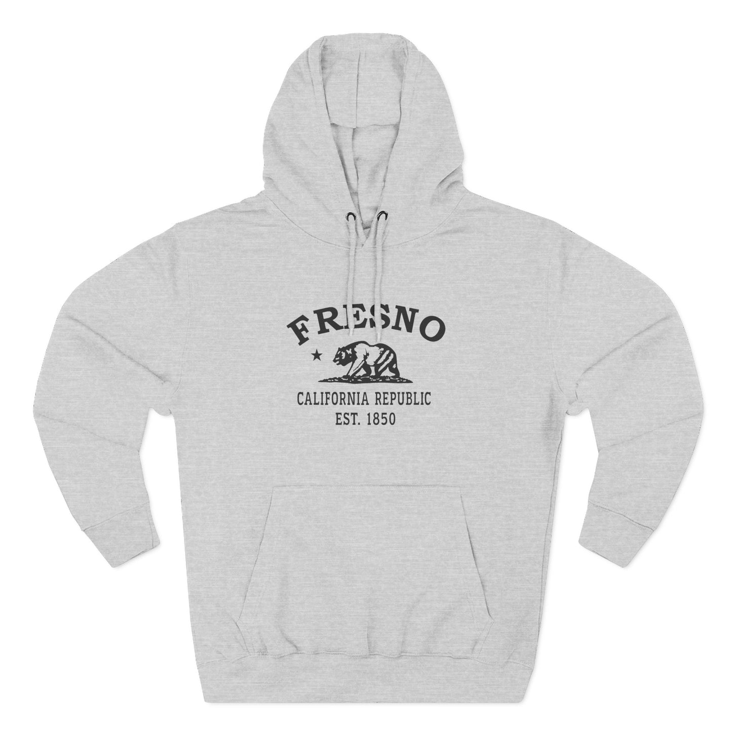 Fresno California Vintage Retro Unisex Heavy Cotton Hoodie - Black Logo