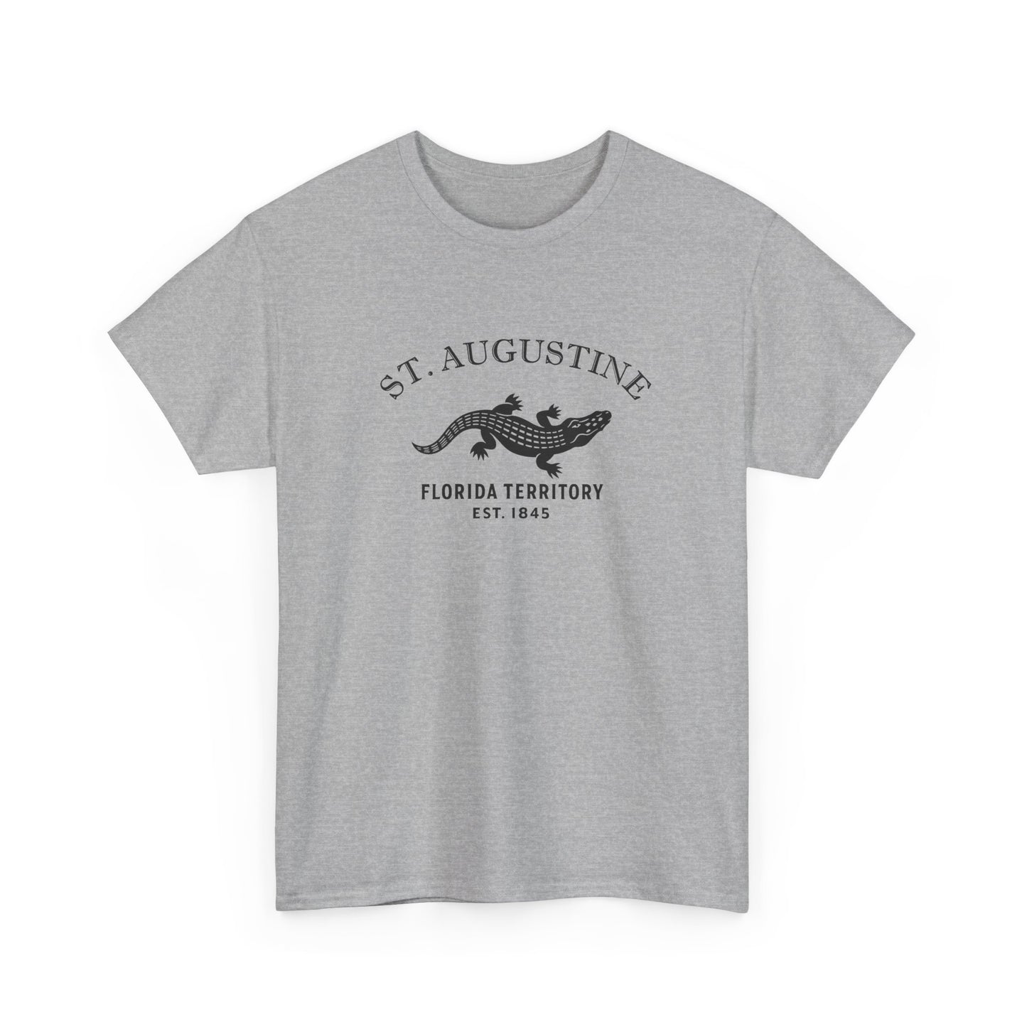 St Augustine Florida Vintage Retro Unisex Heavy Cotton Tee - Black Logo