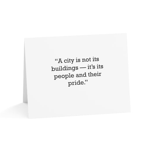 Quote 33 A City Is Vintage Retro Thank You Card Set - Black Logo