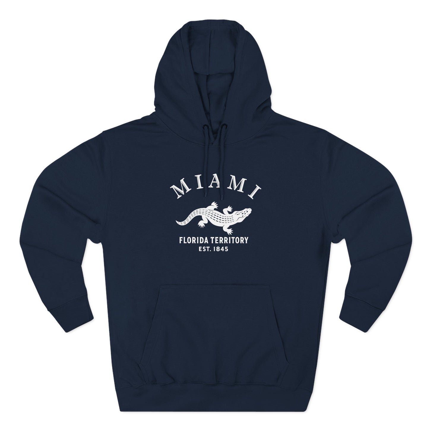 Miami Florida Vintage Retro Unisex Heavy Cotton Hoodie - White Logo