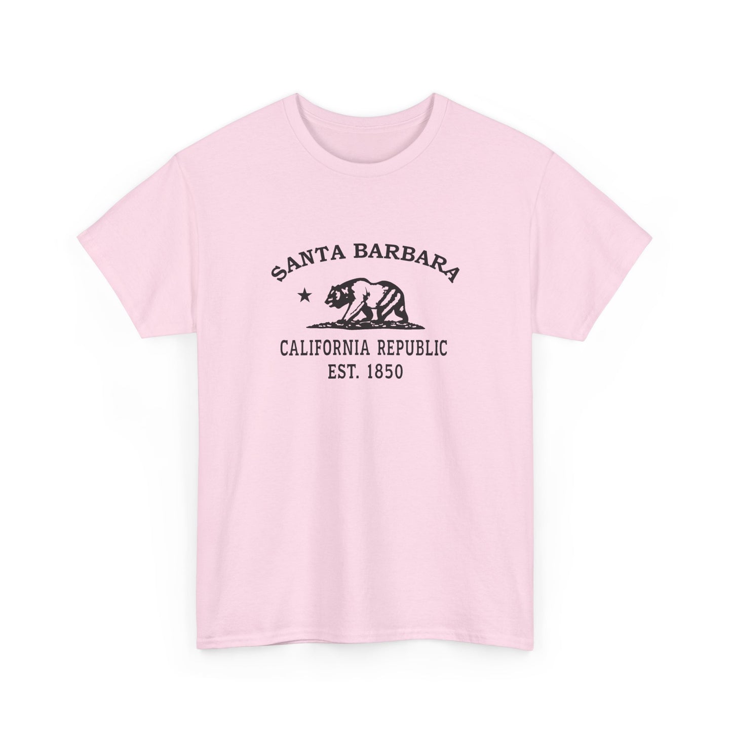 Santa Barbara California Vintage Retro Unisex Heavy Cotton Tee - Black Logo
