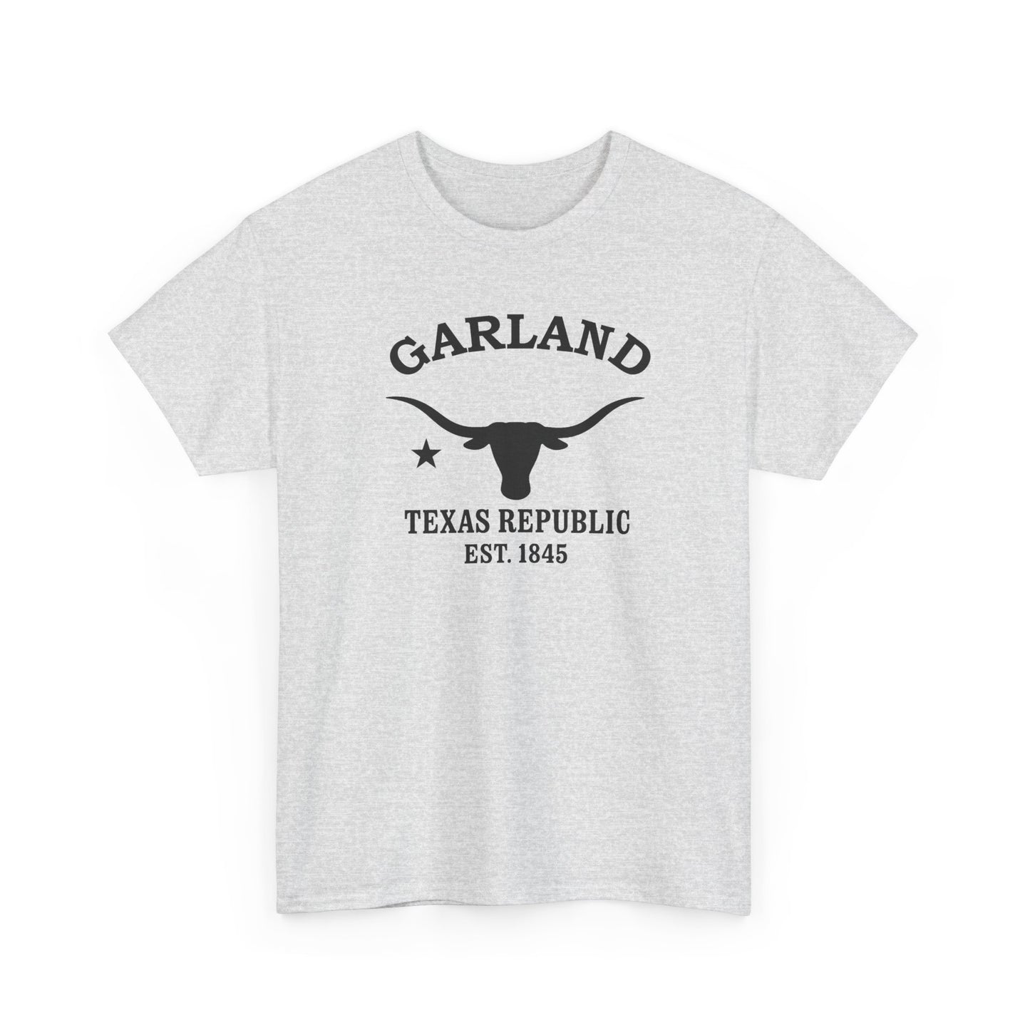 Garland Texas Vintage Retro Unisex Heavy Cotton Tee - Black Logo