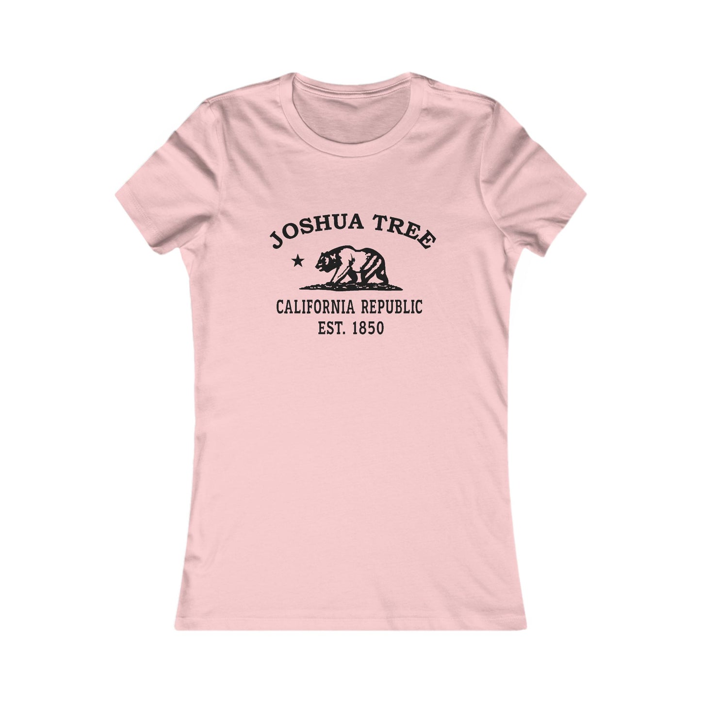 Joshua Tree California Ringspun Cotten Fitted Vintage Retro Womens Tee - Black Logo