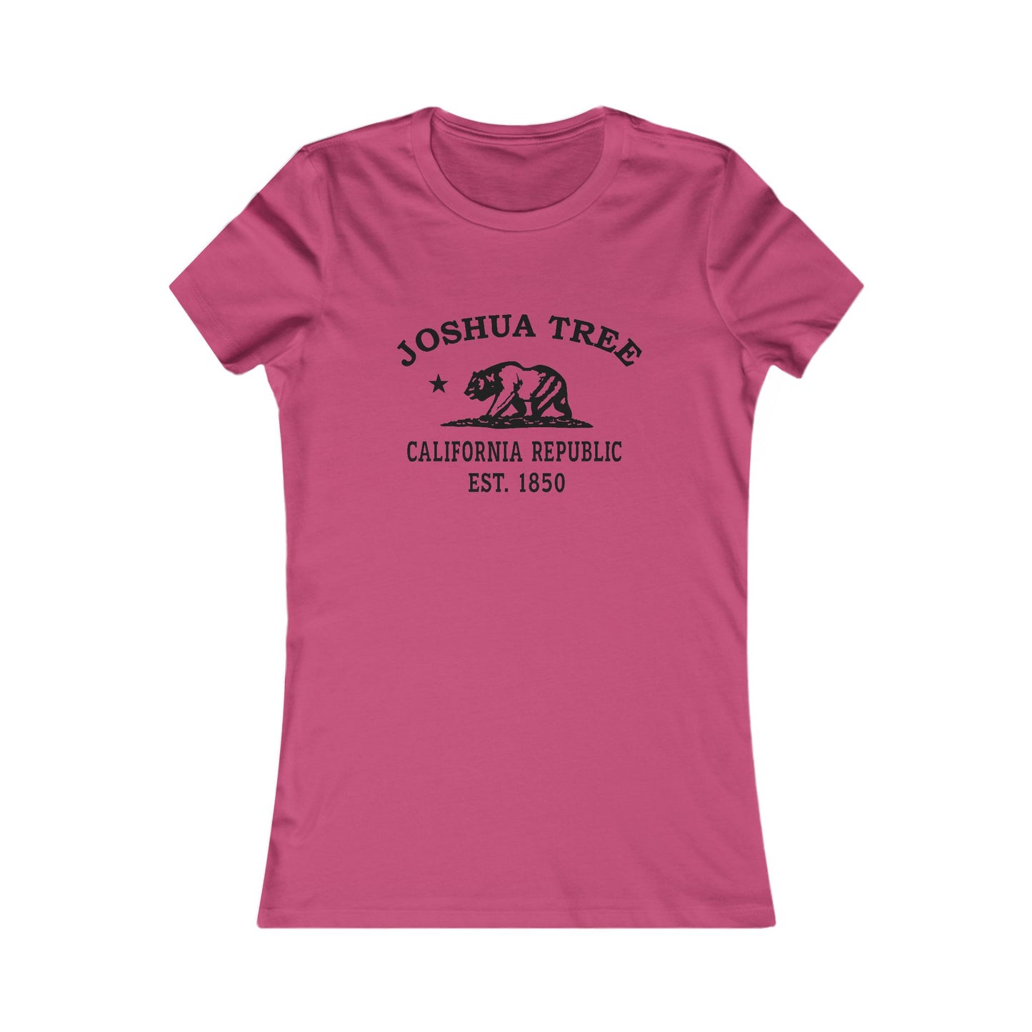 Joshua Tree California Ringspun Cotten Fitted Vintage Retro Womens Tee - Black Logo