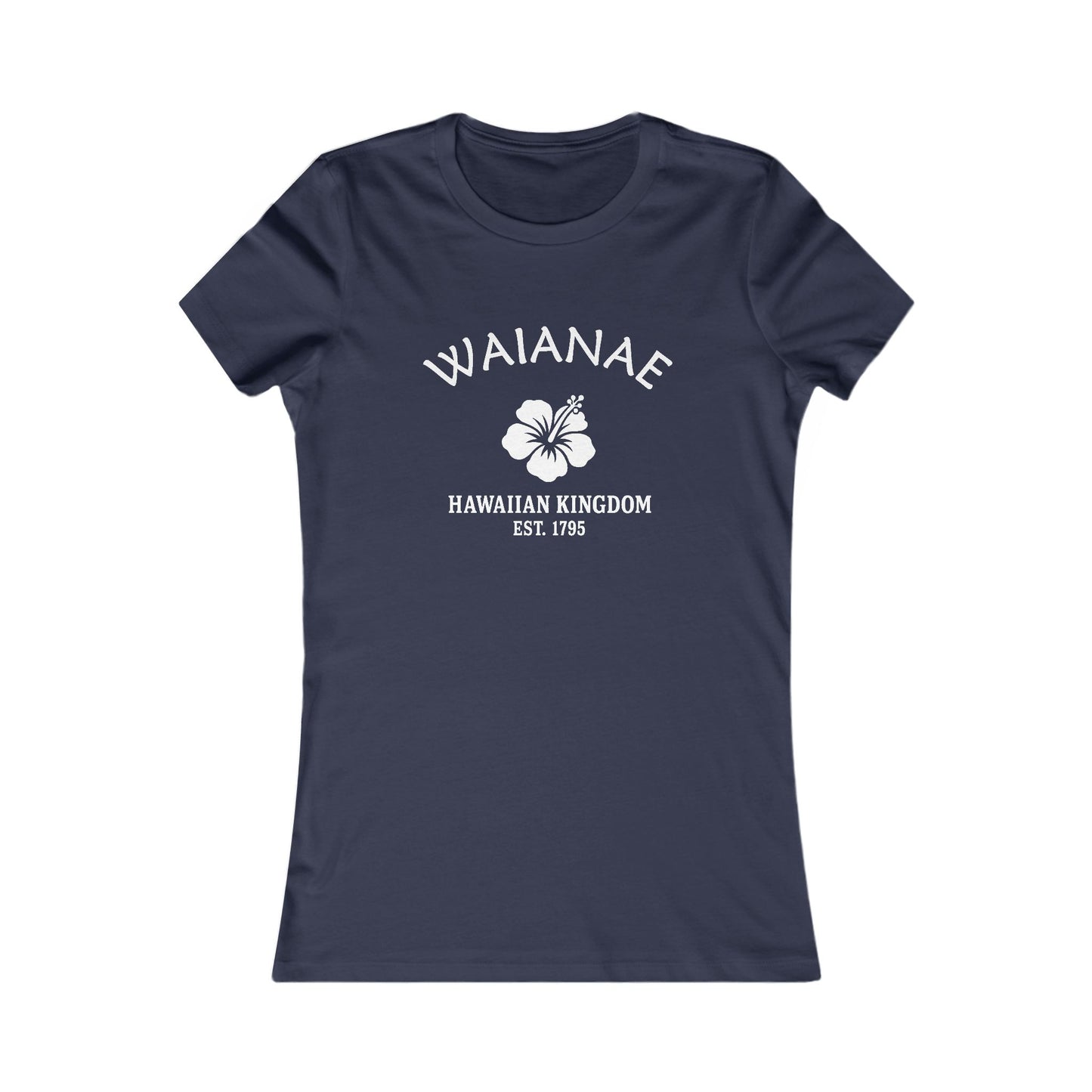 Waianae Hawaii Vintage Retro Womens Fitted Ringspun Cotton Tee - White Logo