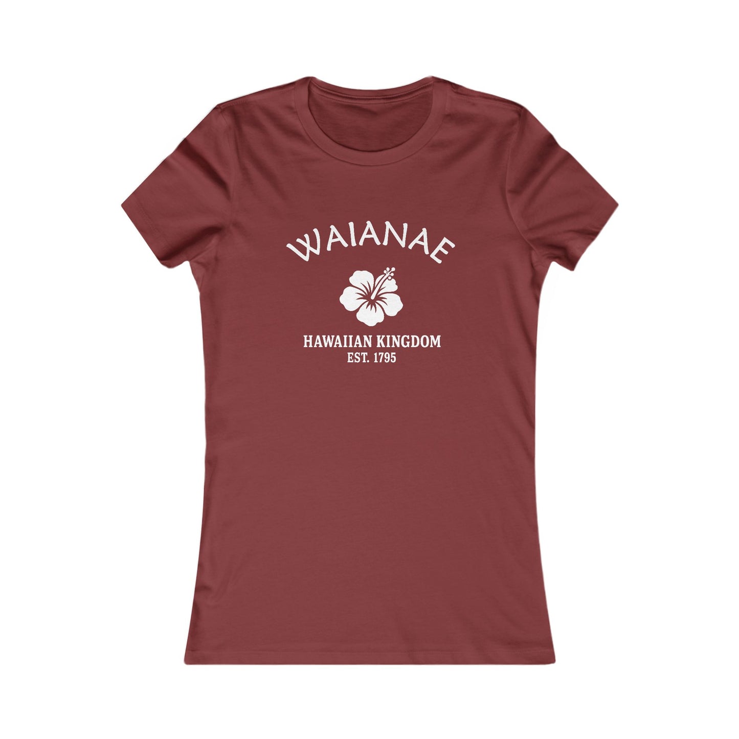 Waianae Hawaii Vintage Retro Womens Fitted Ringspun Cotton Tee - White Logo
