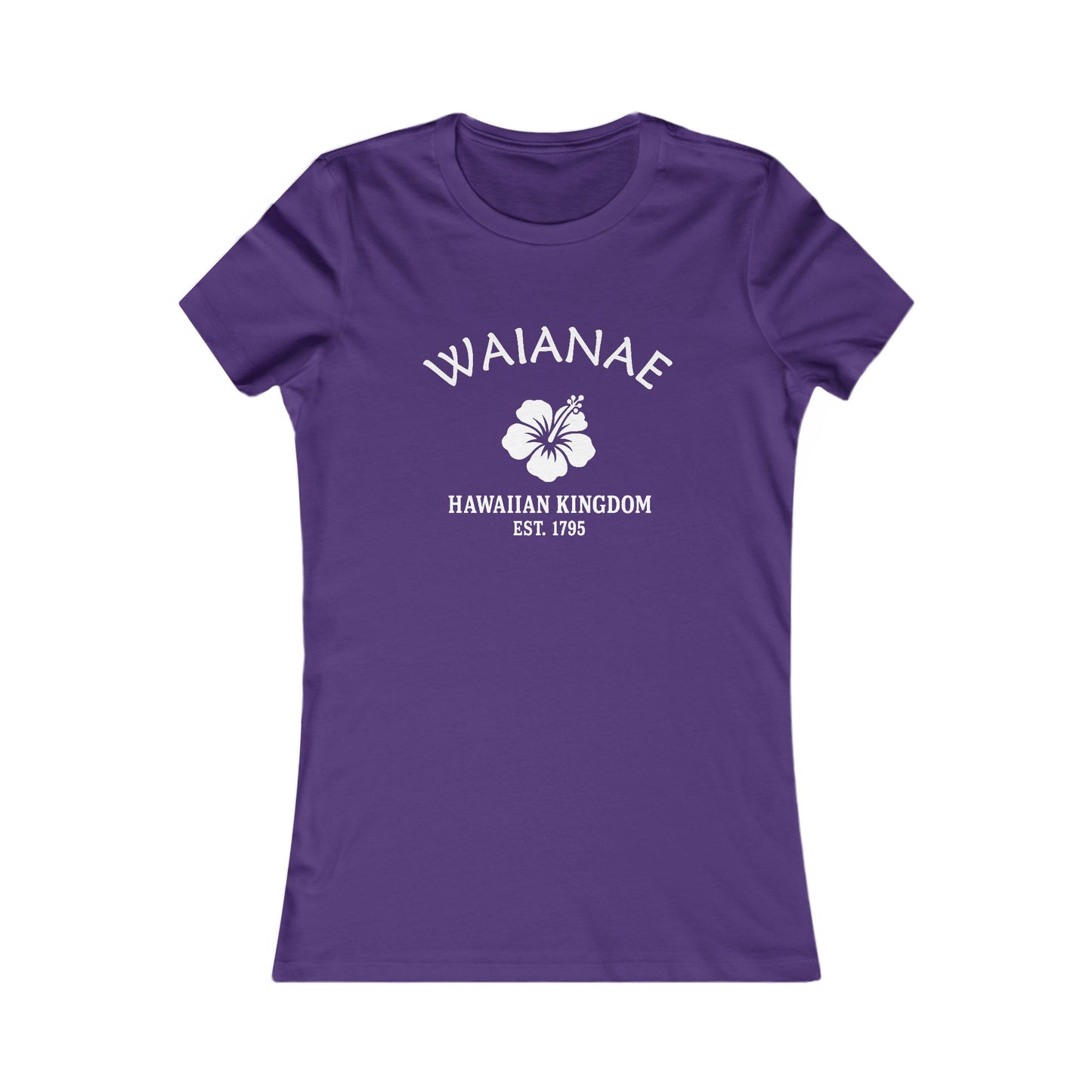 Waianae Hawaii Vintage Retro Womens Fitted Ringspun Cotton Tee - White Logo
