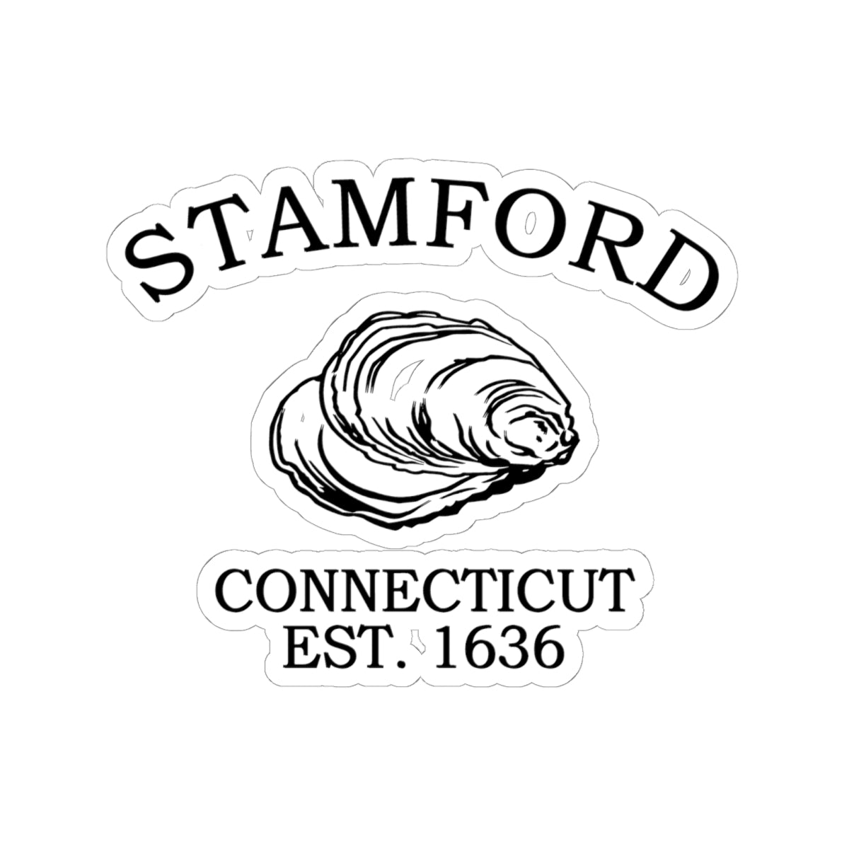 Stamford Connecticut Vintage Retro Vinyl Sticker - Black Logo