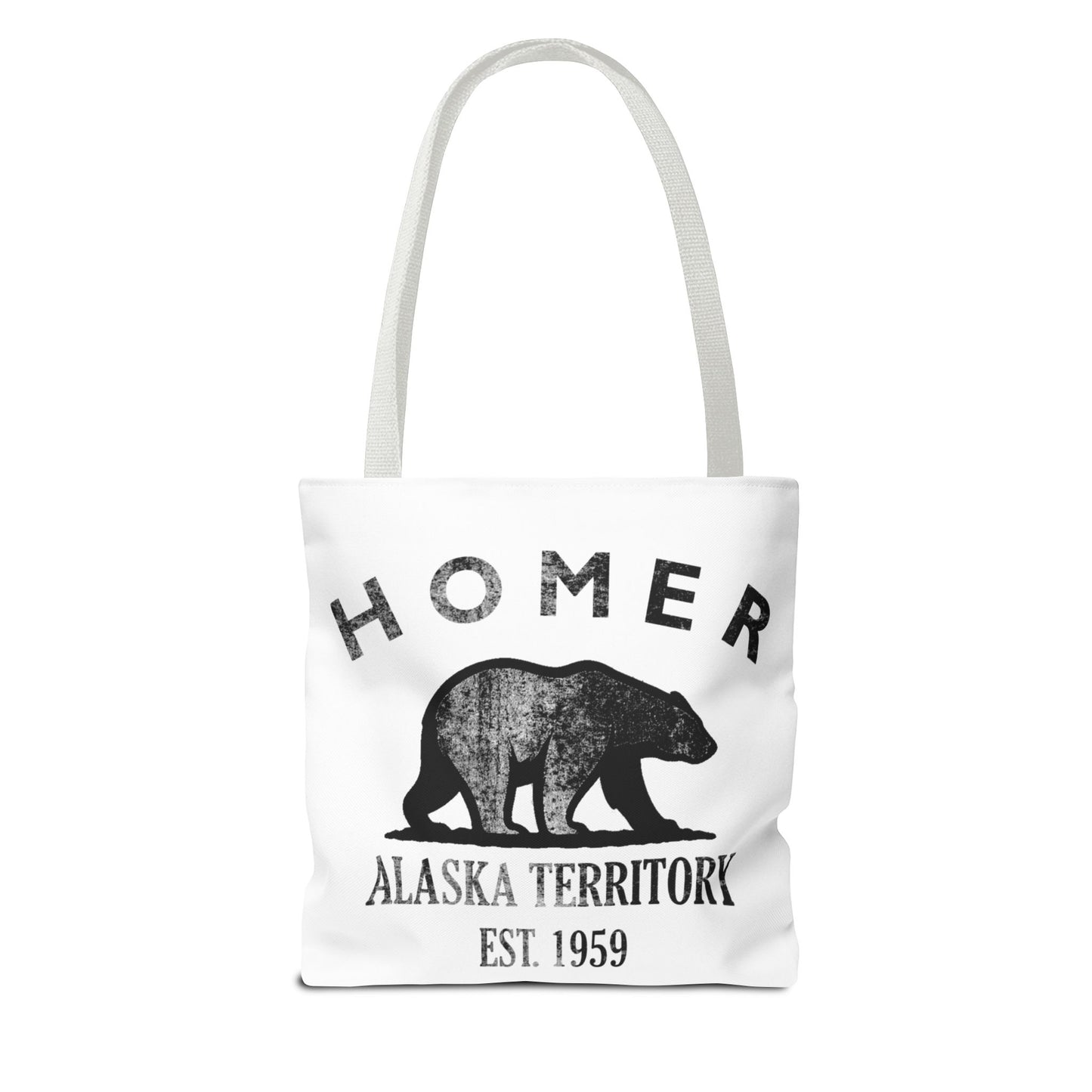 Homer Alaska Vintage Retro Light Canvas Tote - Black Logo