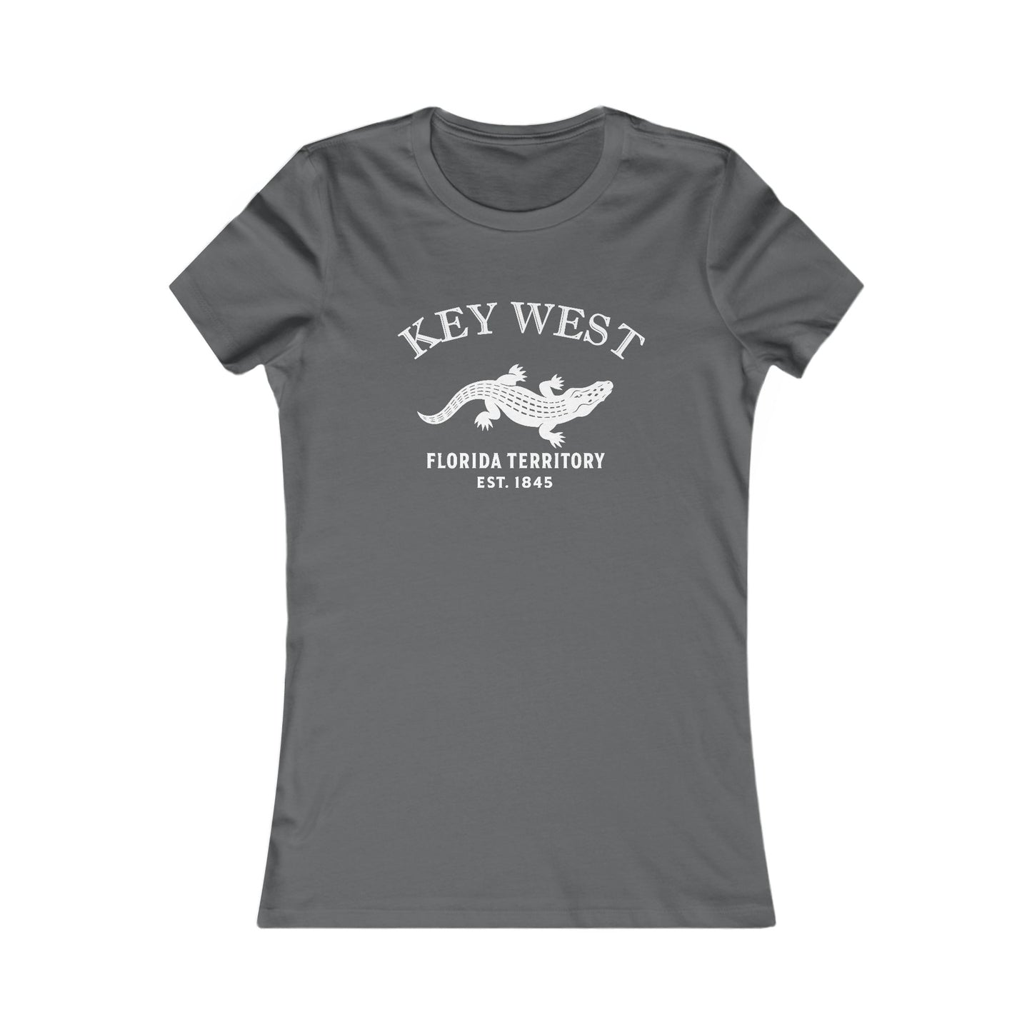 Key West Florida Vintage Retro Womens Fitted Ringspun Cotton Tee - White Logo