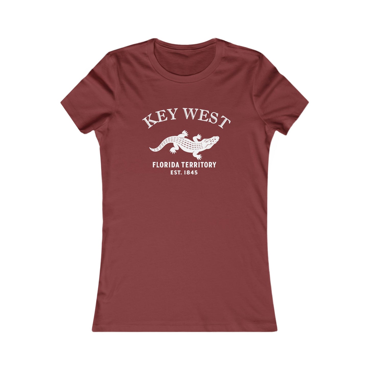 Key West Florida Vintage Retro Womens Fitted Ringspun Cotton Tee - White Logo