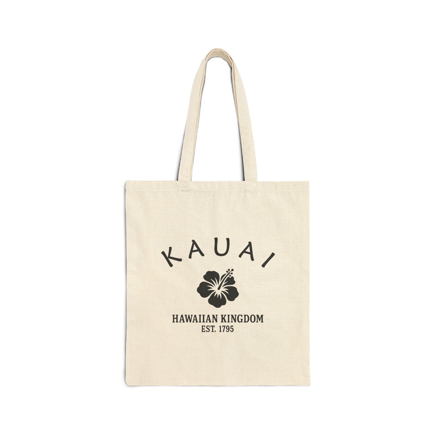Kauai Hawaii Vintage Retro Cotton Canvas Tote Bag - Black Logo