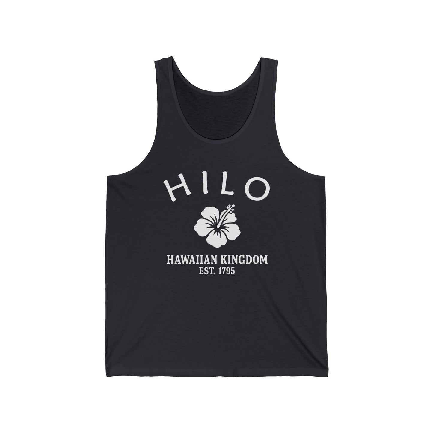Hilo Hawaii Unisex Cotton Jersey Tank Top - White Logo