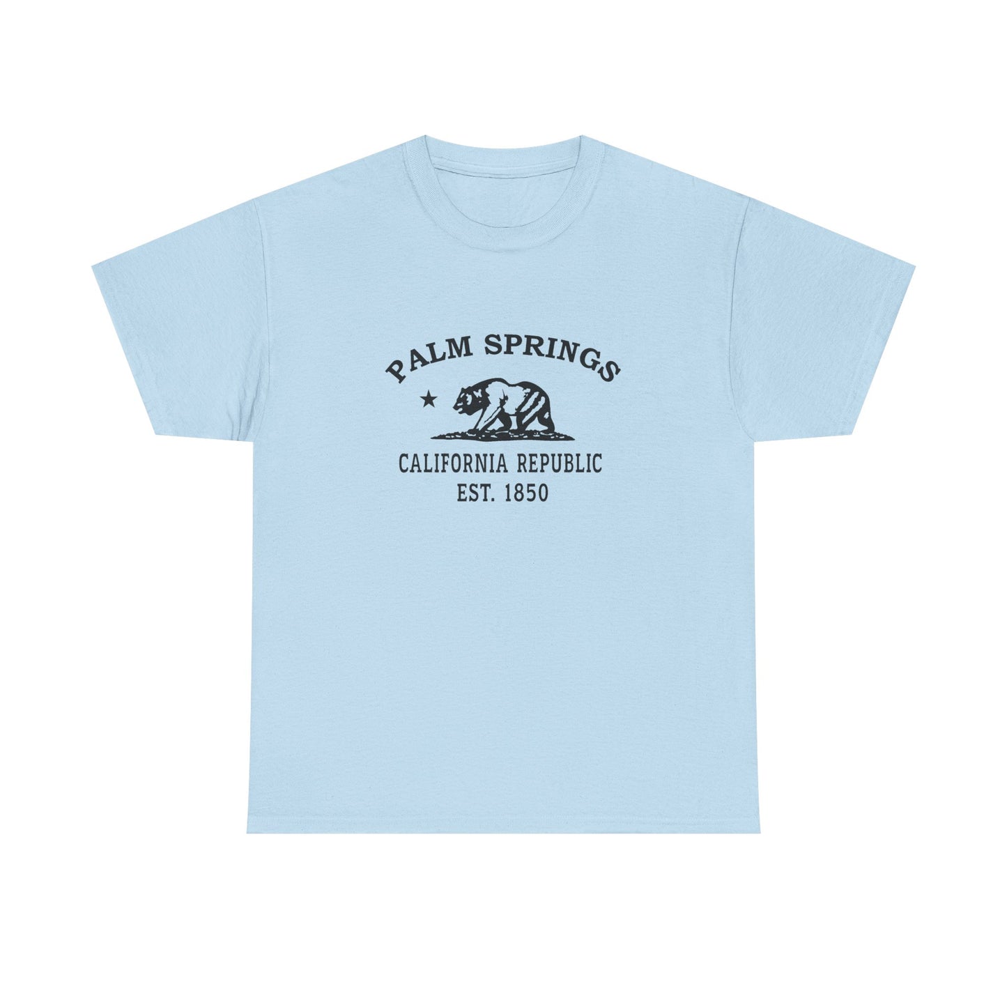 Palm Springs California Vintage Retro Unisex Heavy Cotton Tee - Black Logo